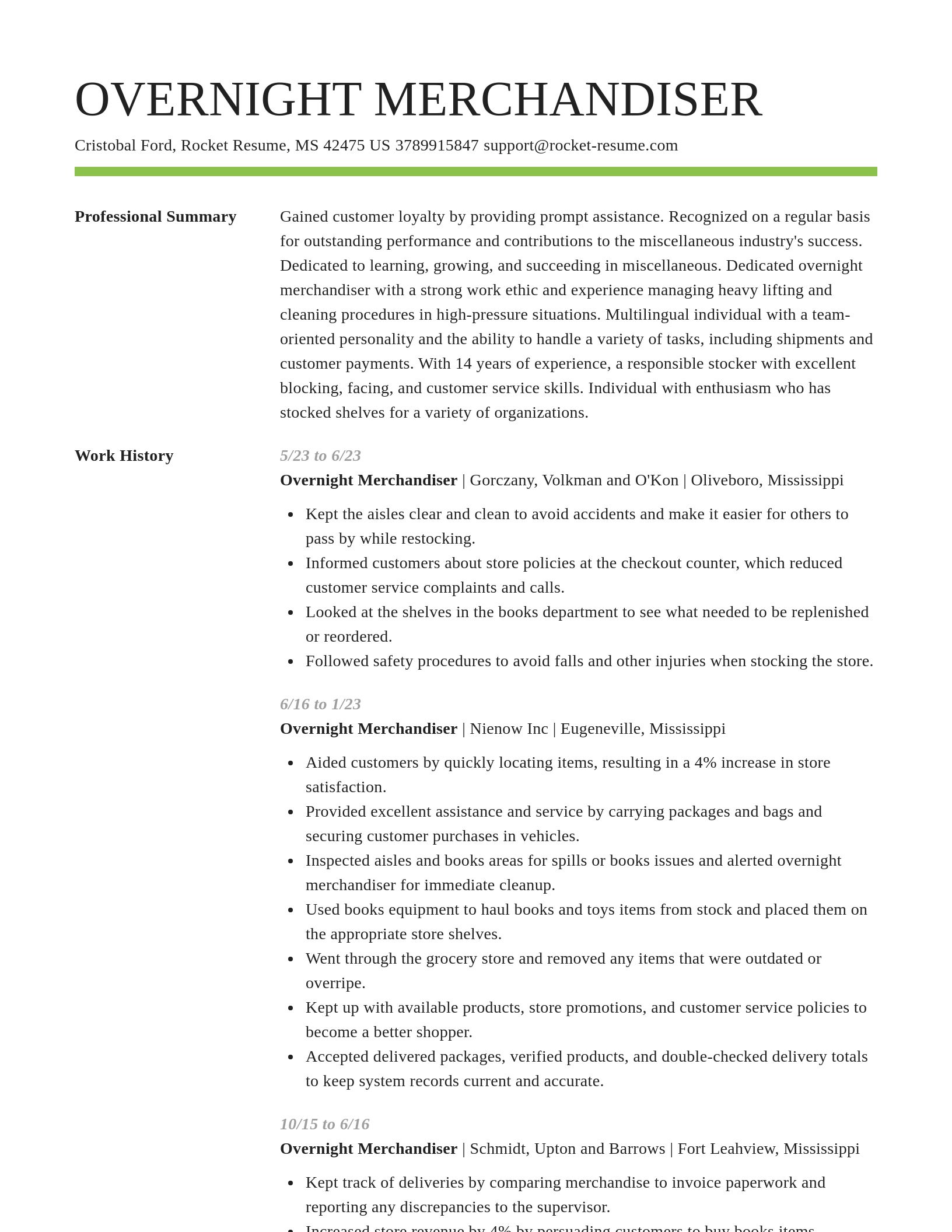 Smart resume template