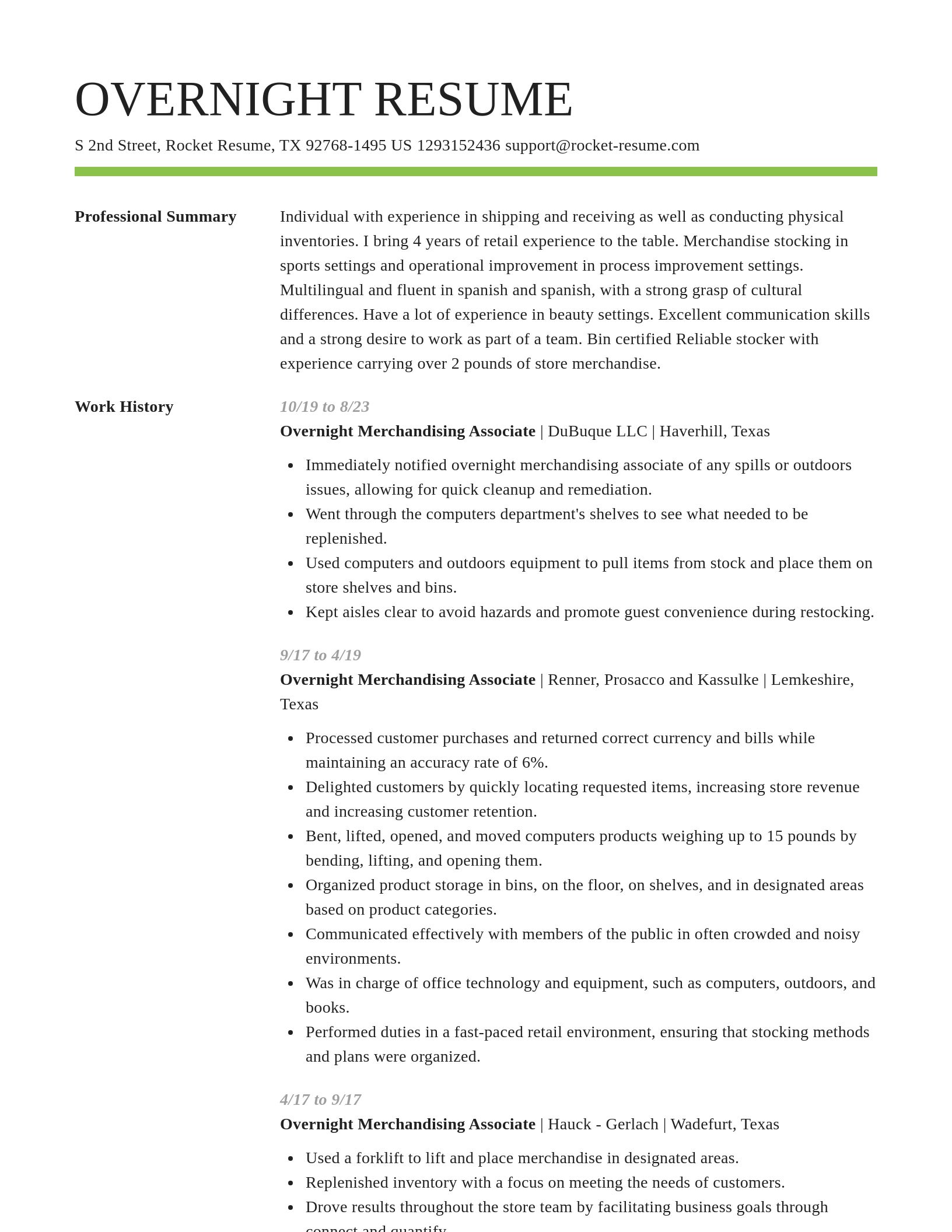 Smart resume template