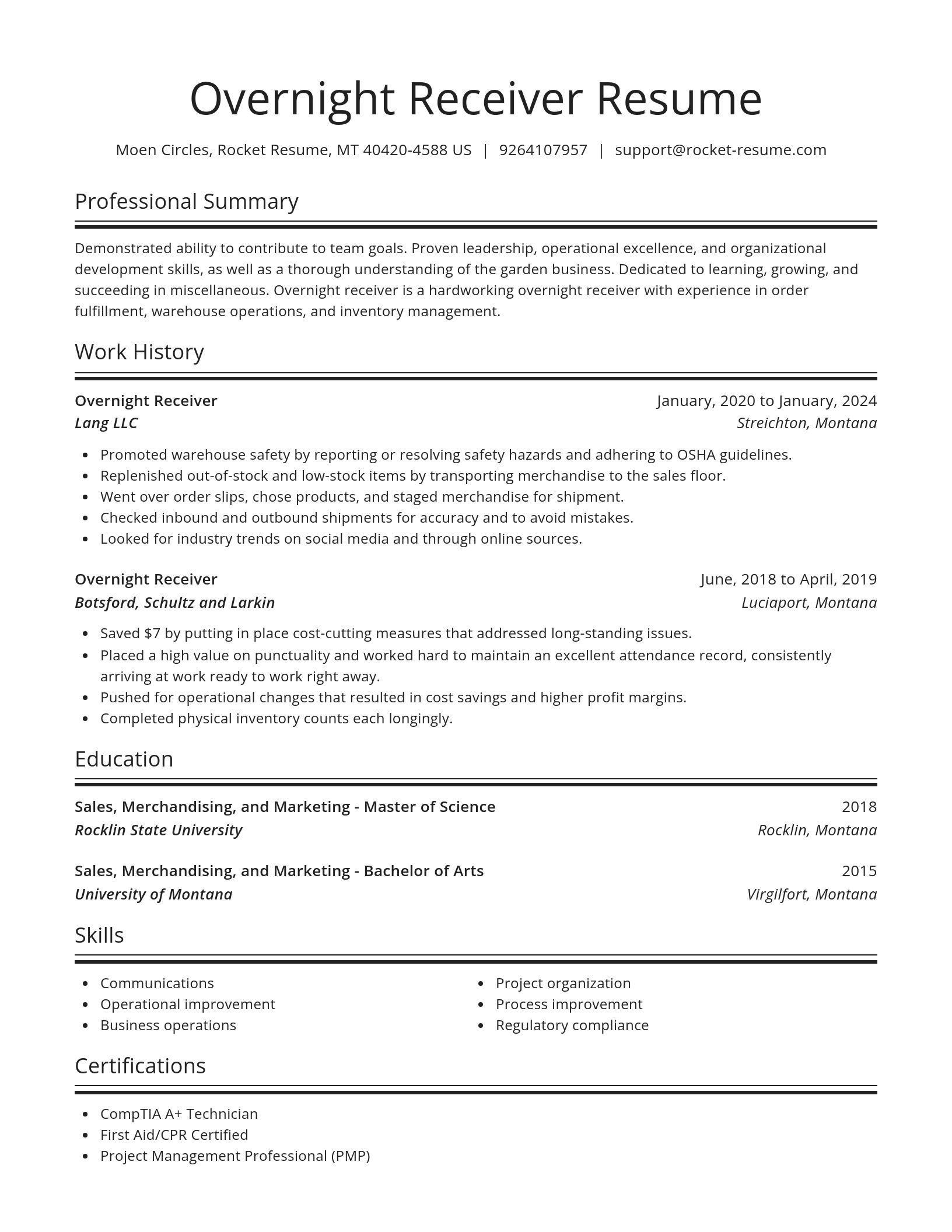 Spotlight resume template