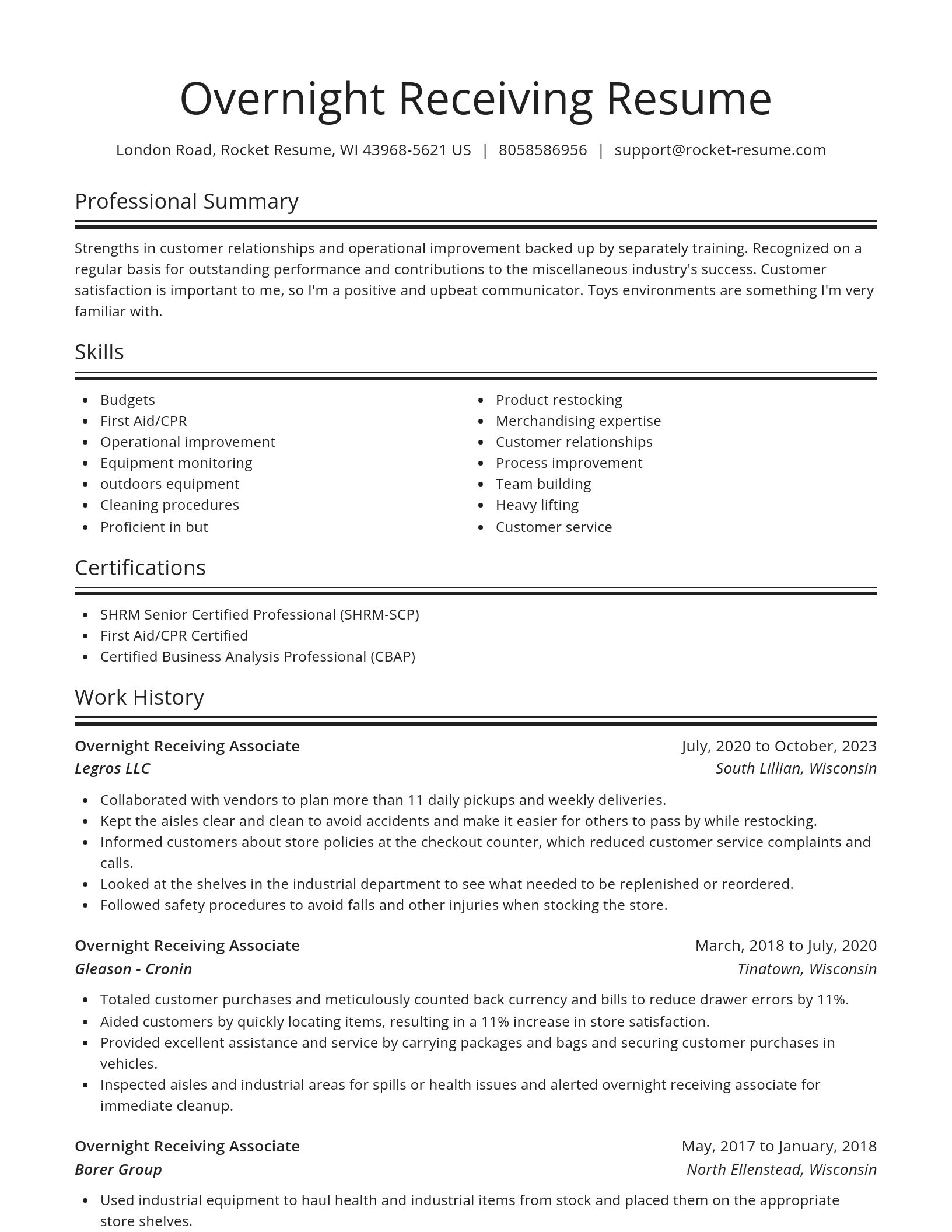 Spotlight resume template