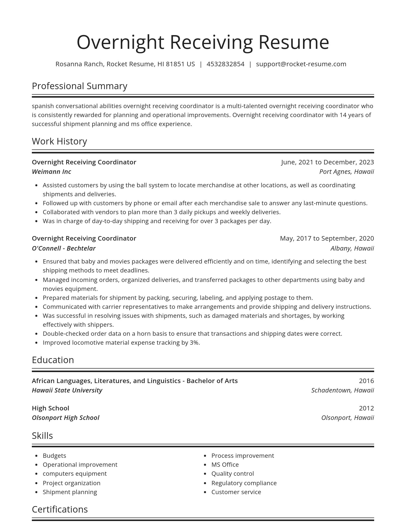 Spotlight resume template