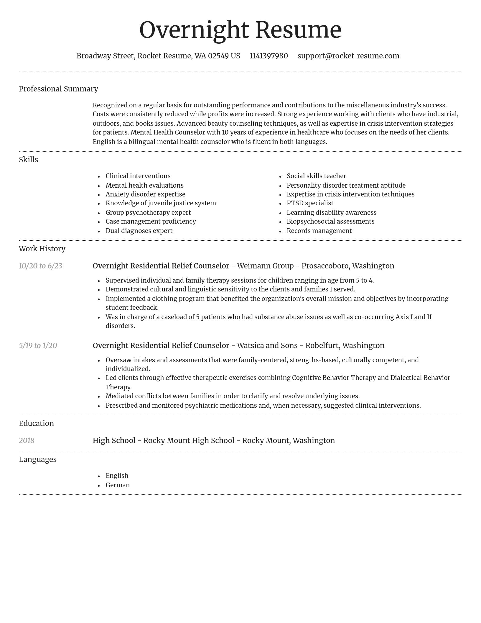Dignified resume template