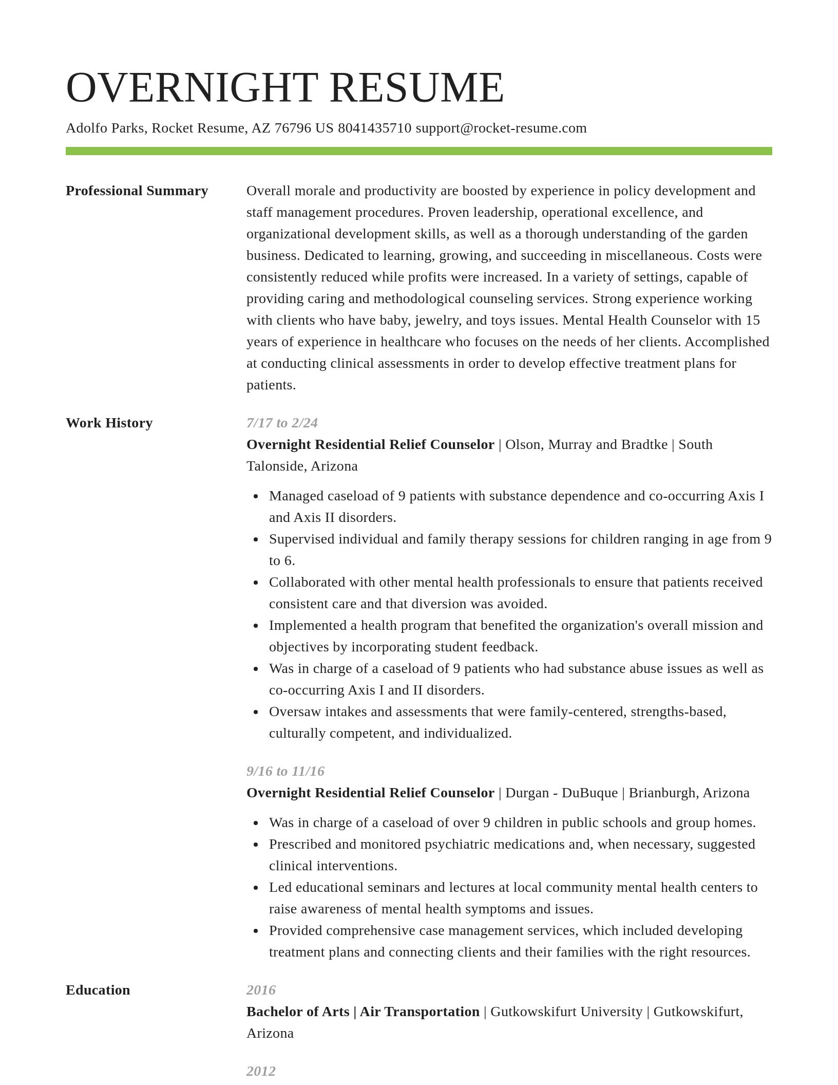 Smart resume template