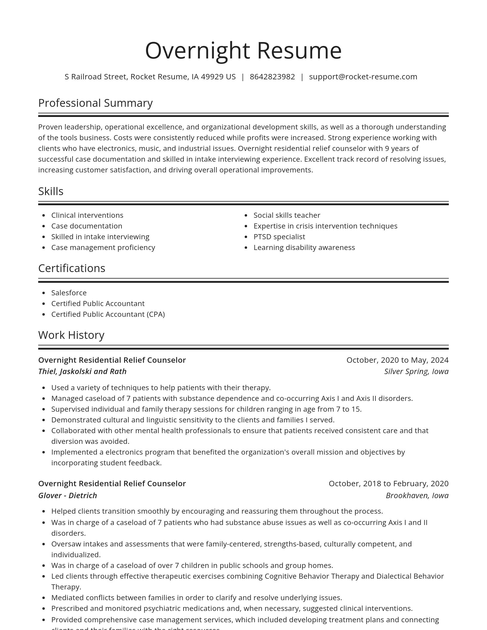 Spotlight resume template