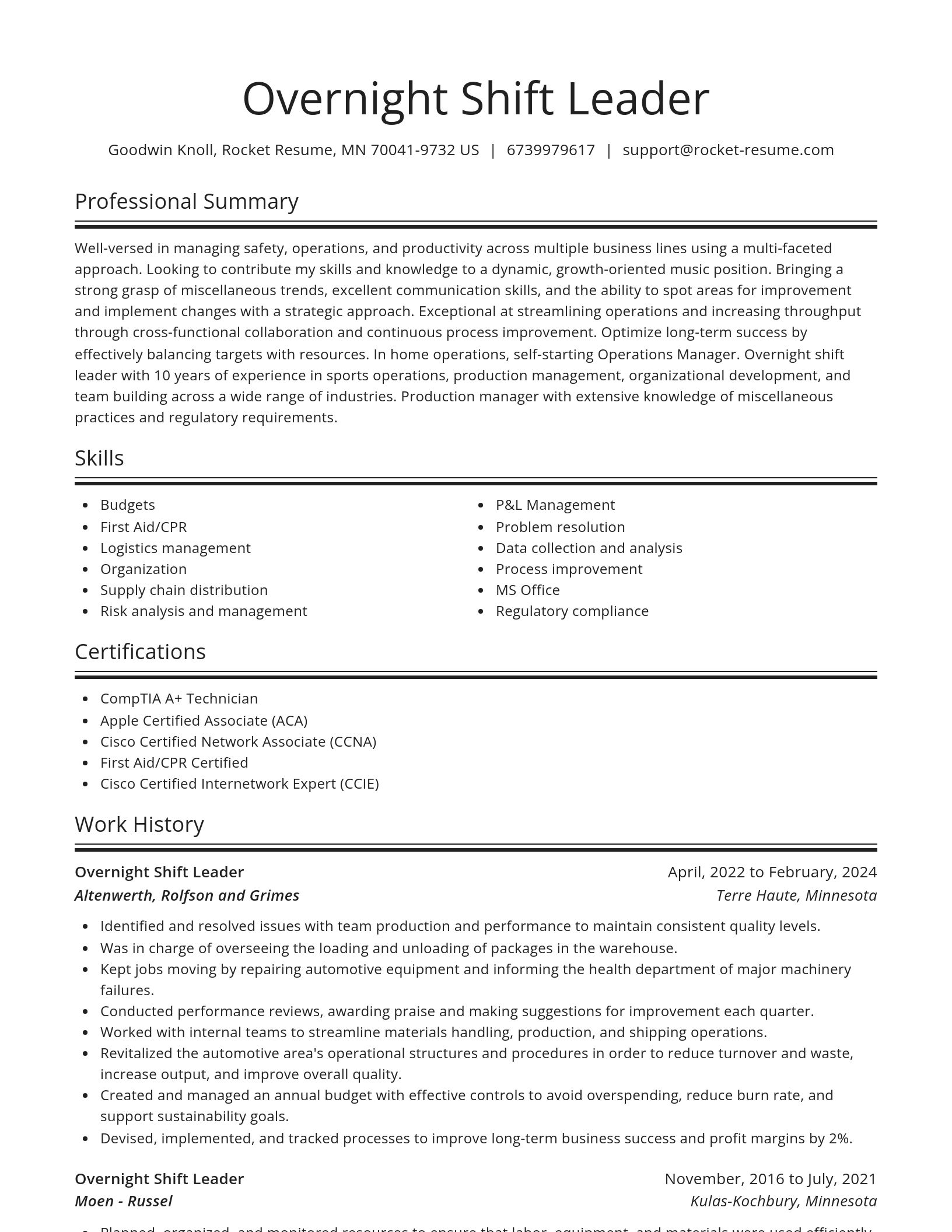 Spotlight resume template