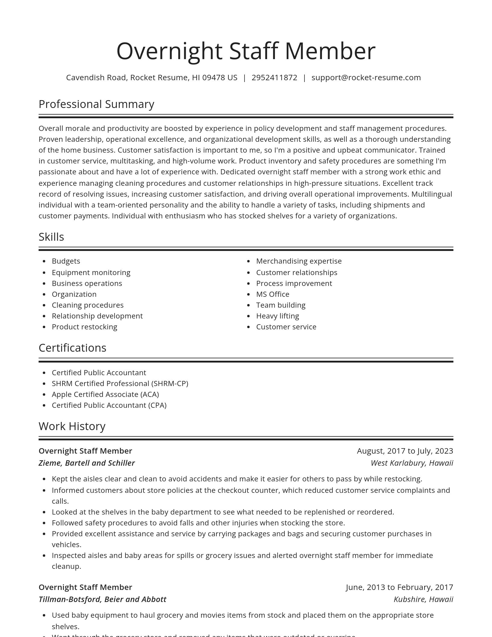 Spotlight resume template