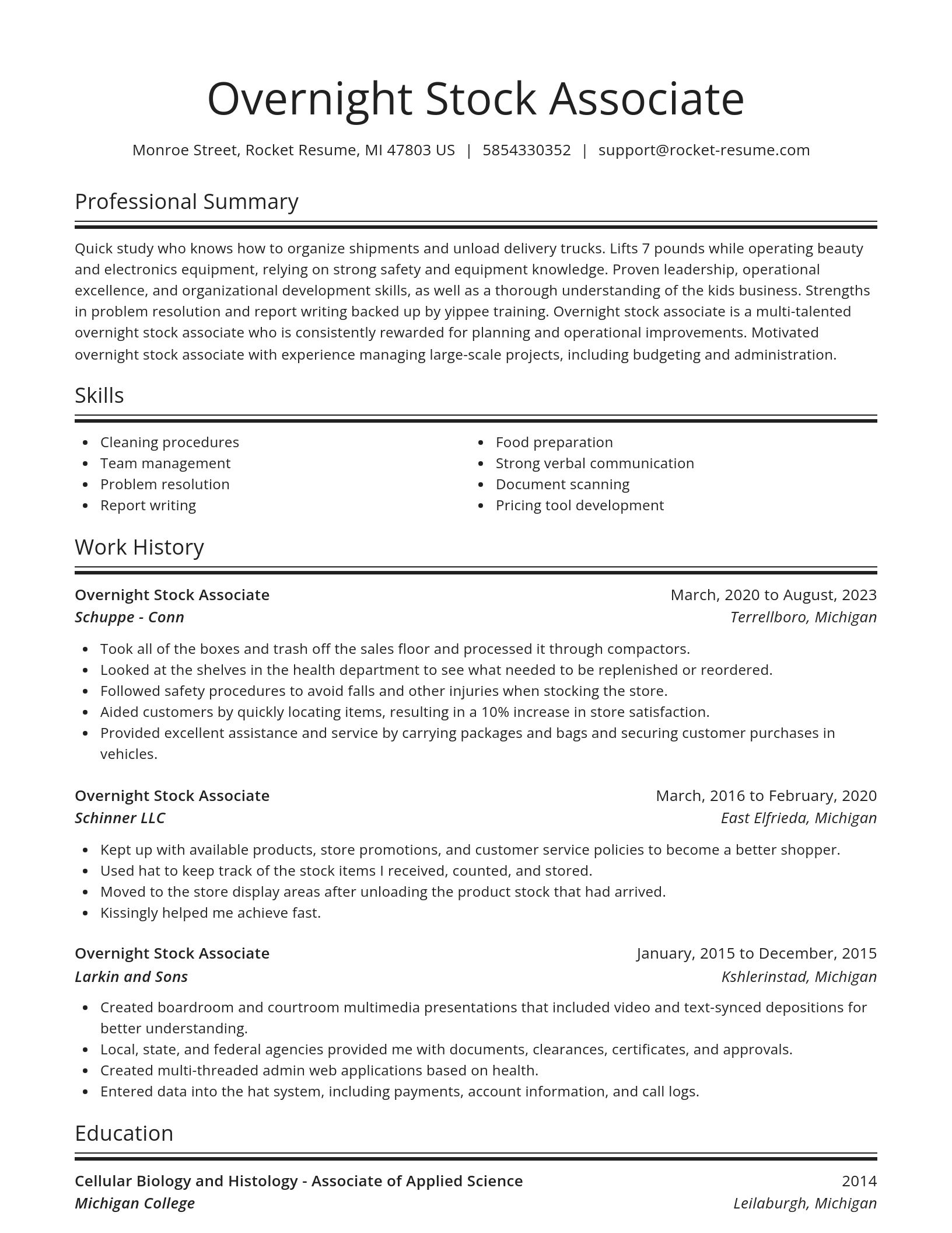Spotlight resume template