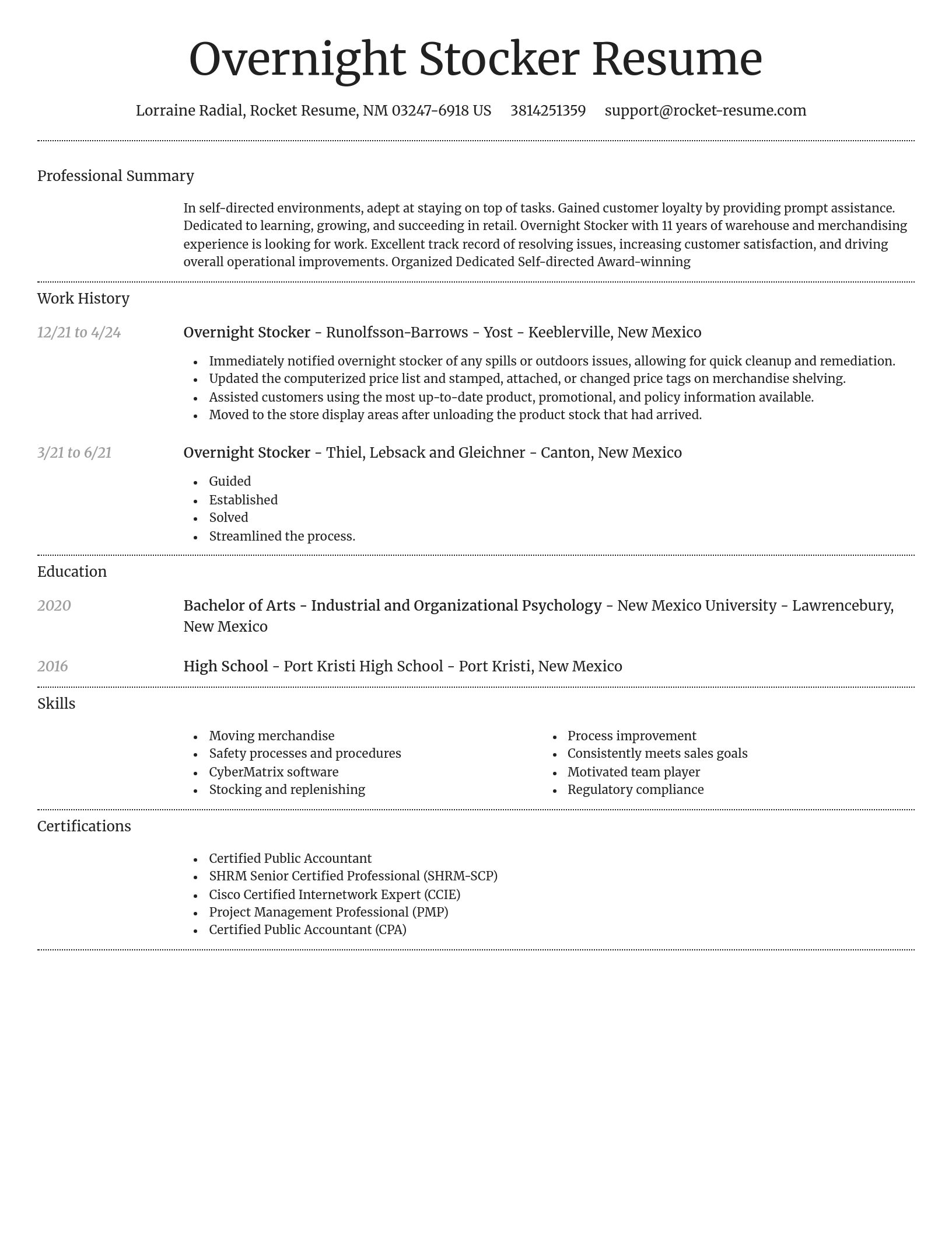 Dignified resume template