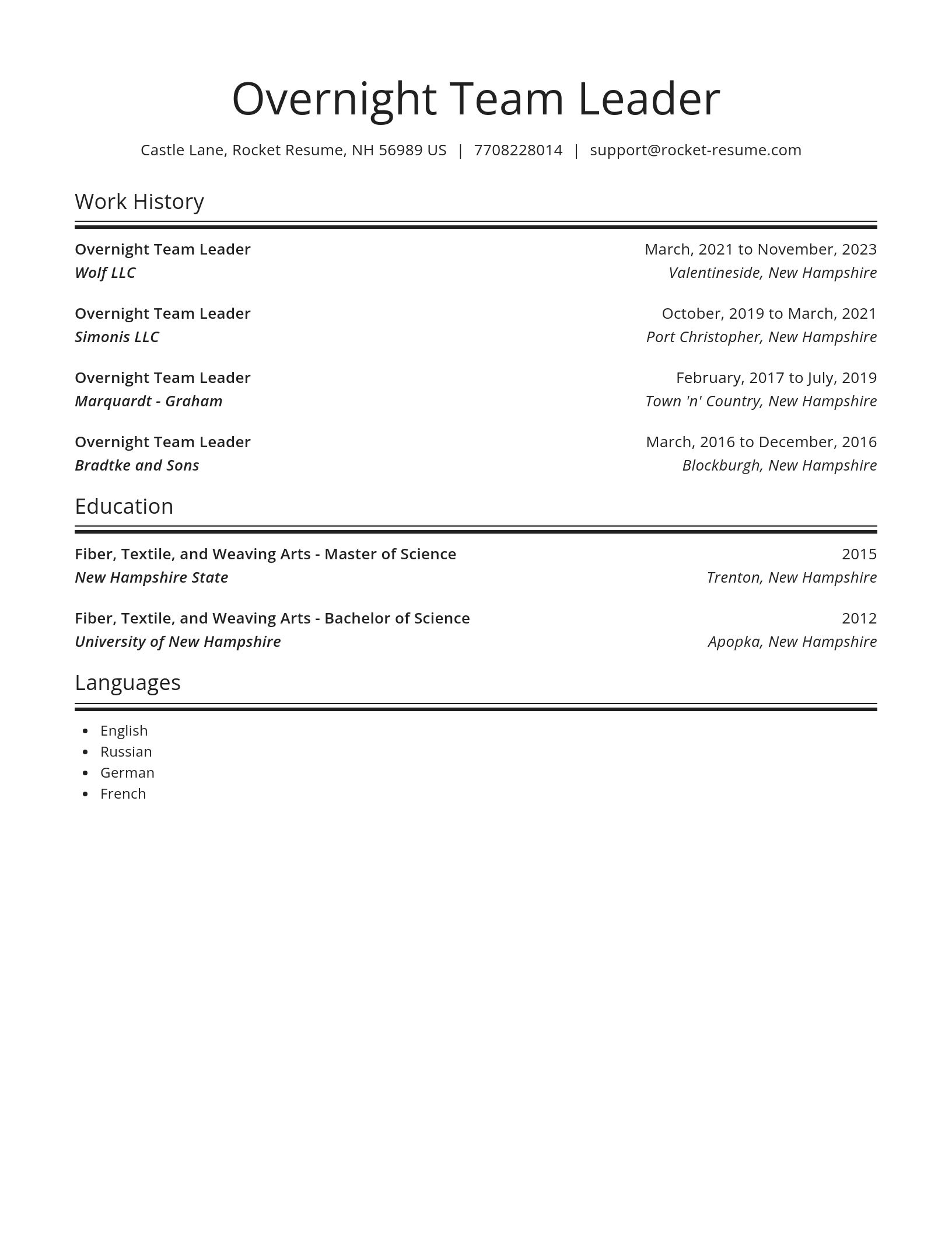 Spotlight resume template