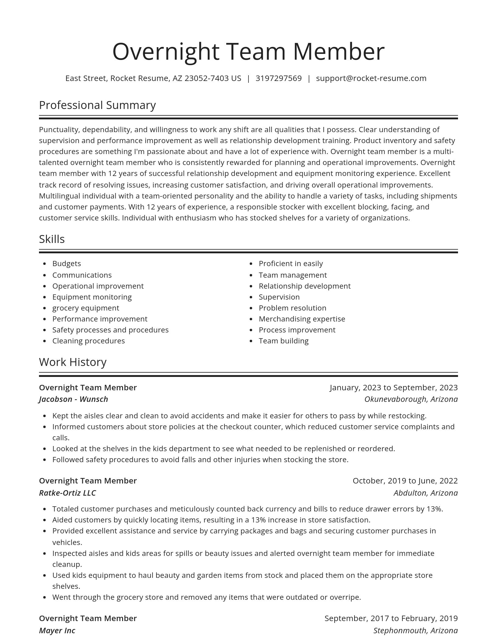 Spotlight resume template