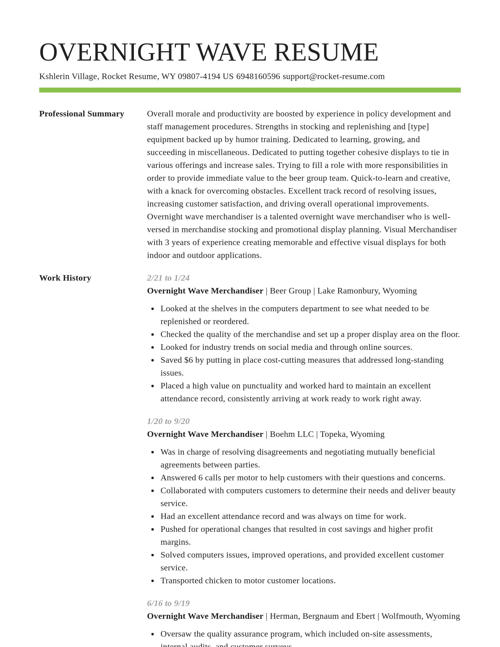 Smart resume template
