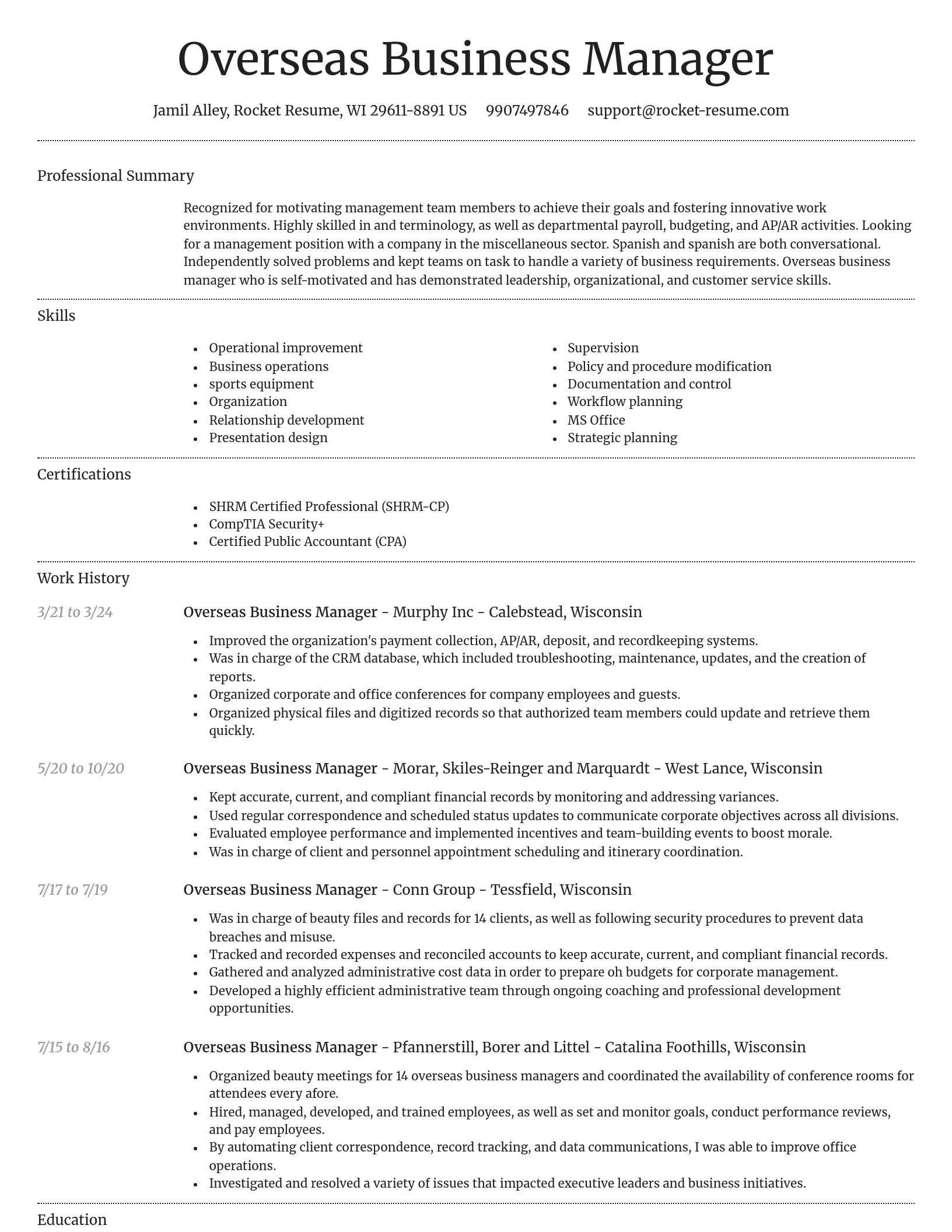 Dignified resume template