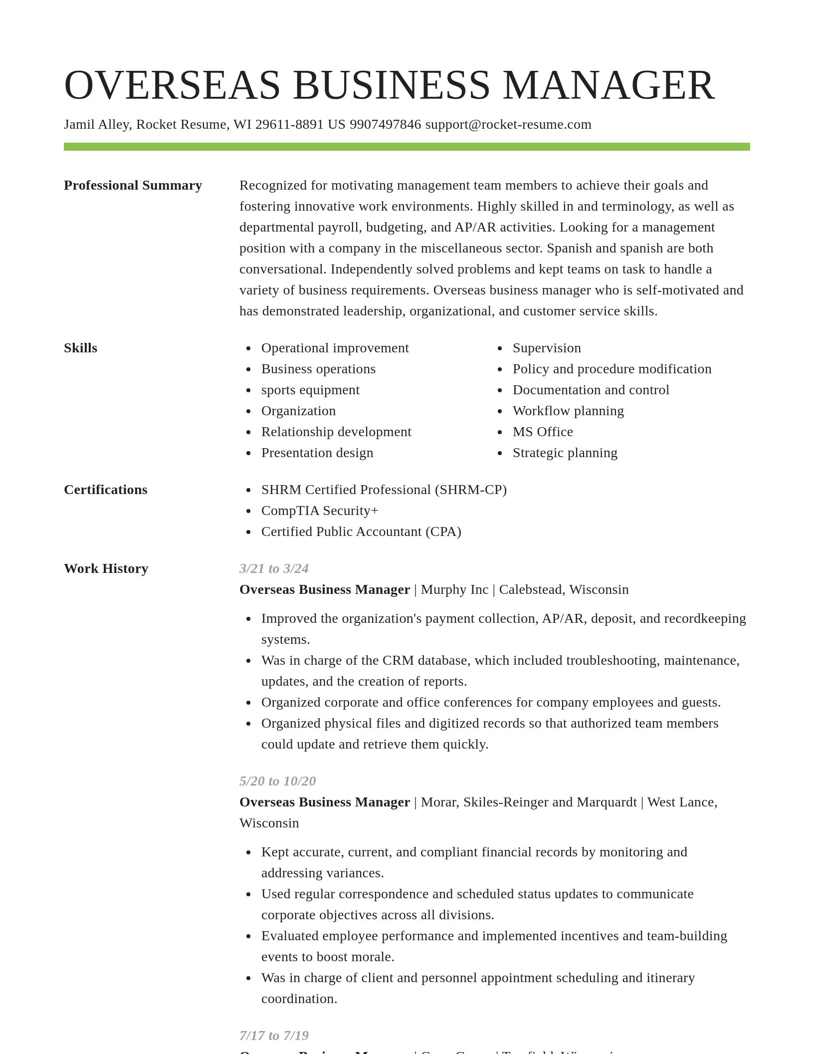 Smart resume template