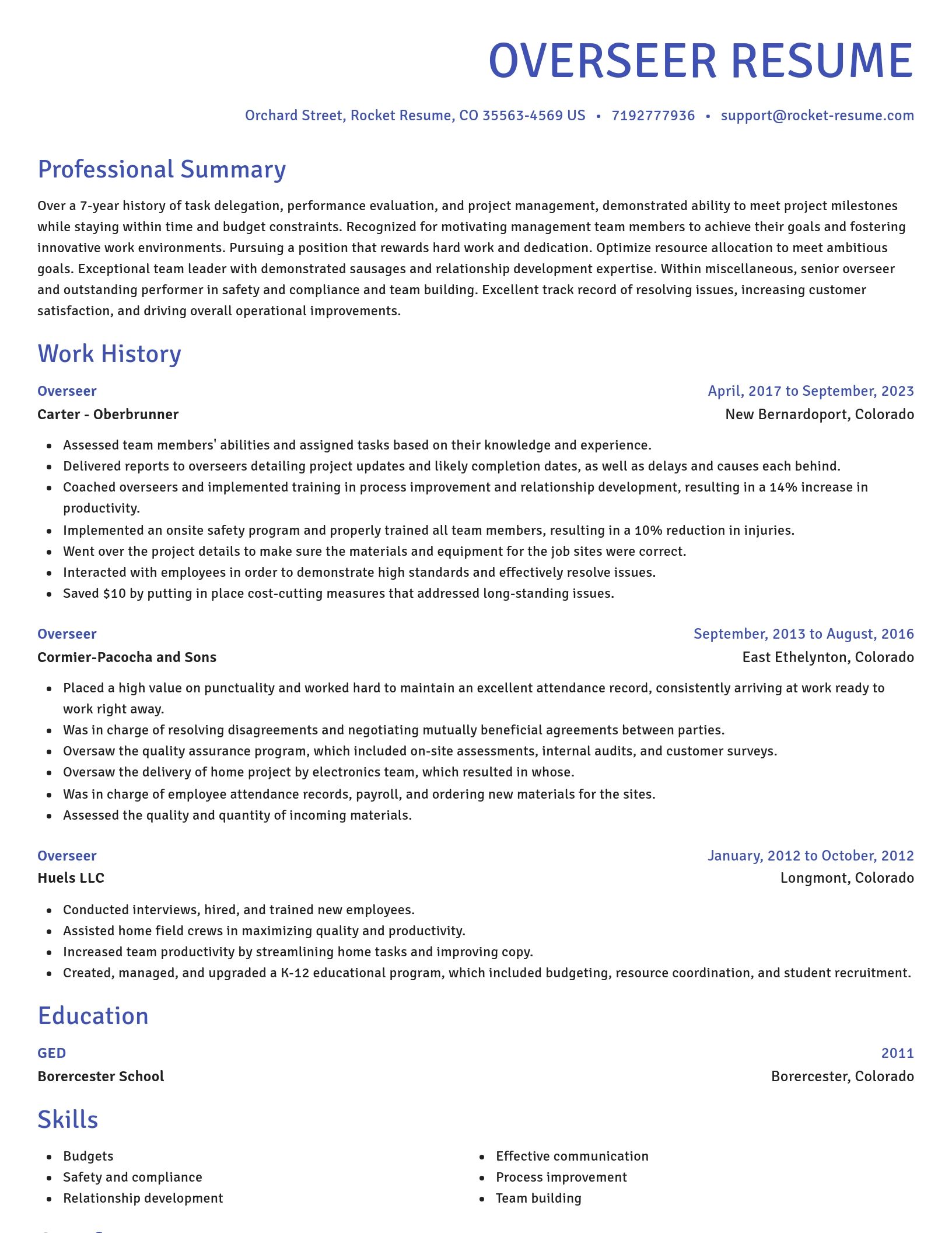 Novel resume template