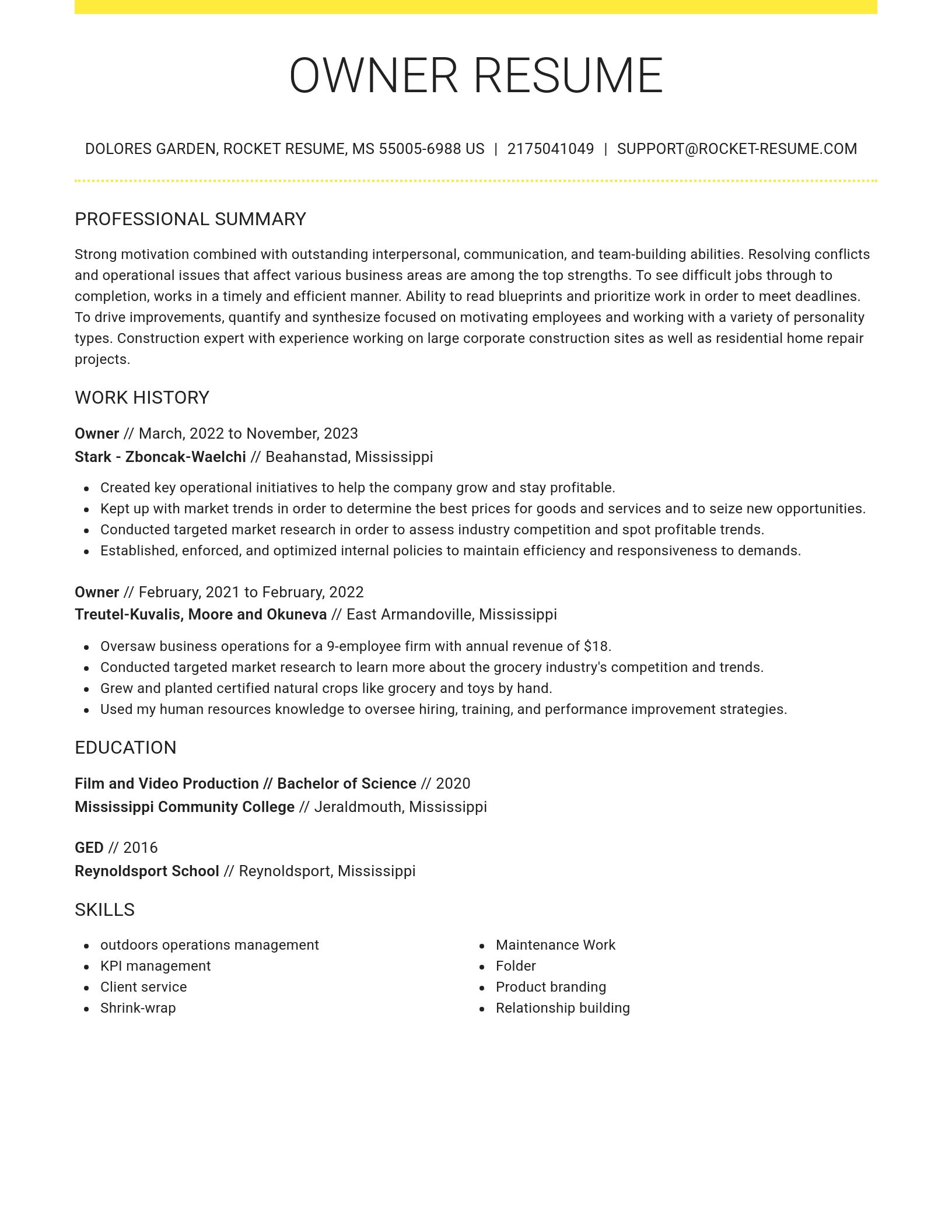 Grand resume template