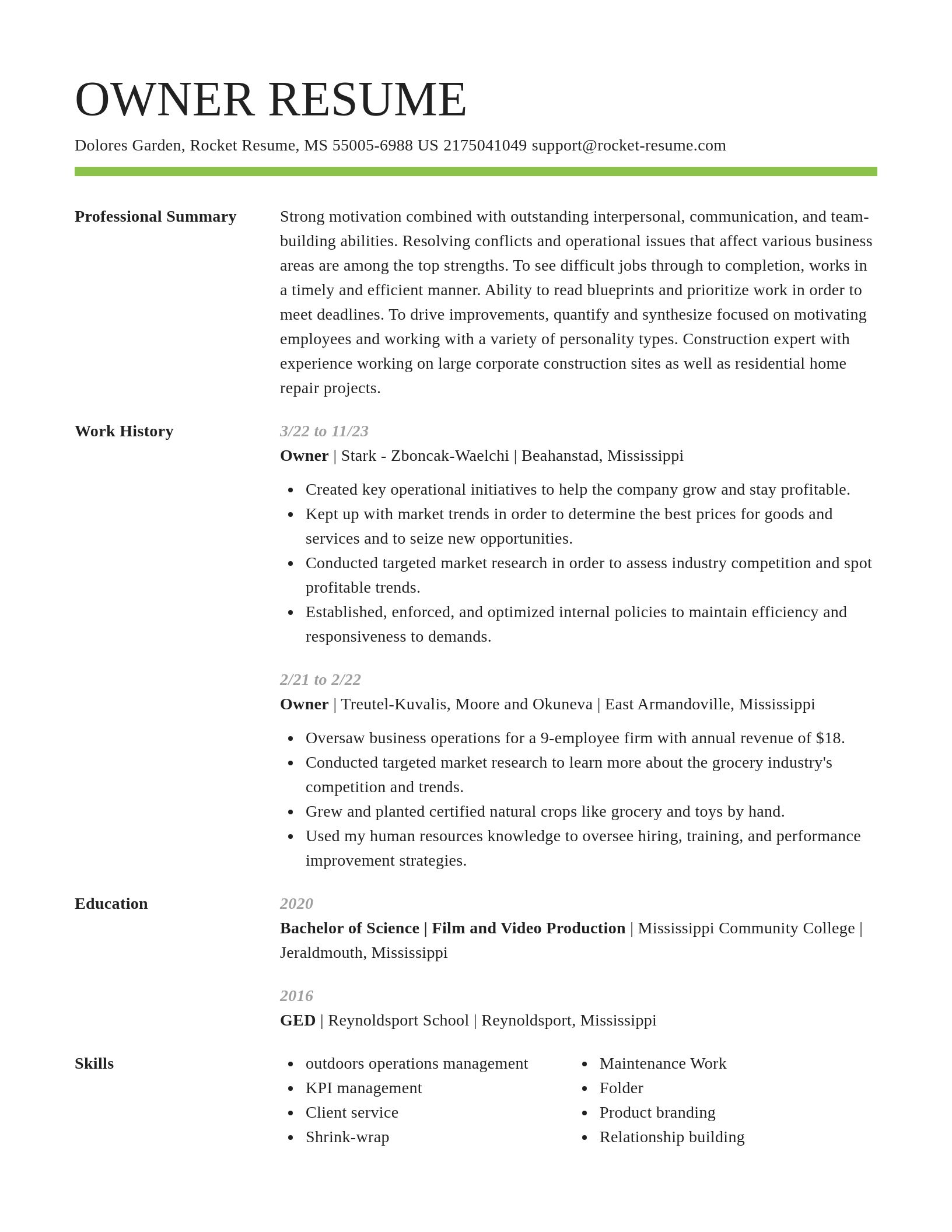 Smart resume template