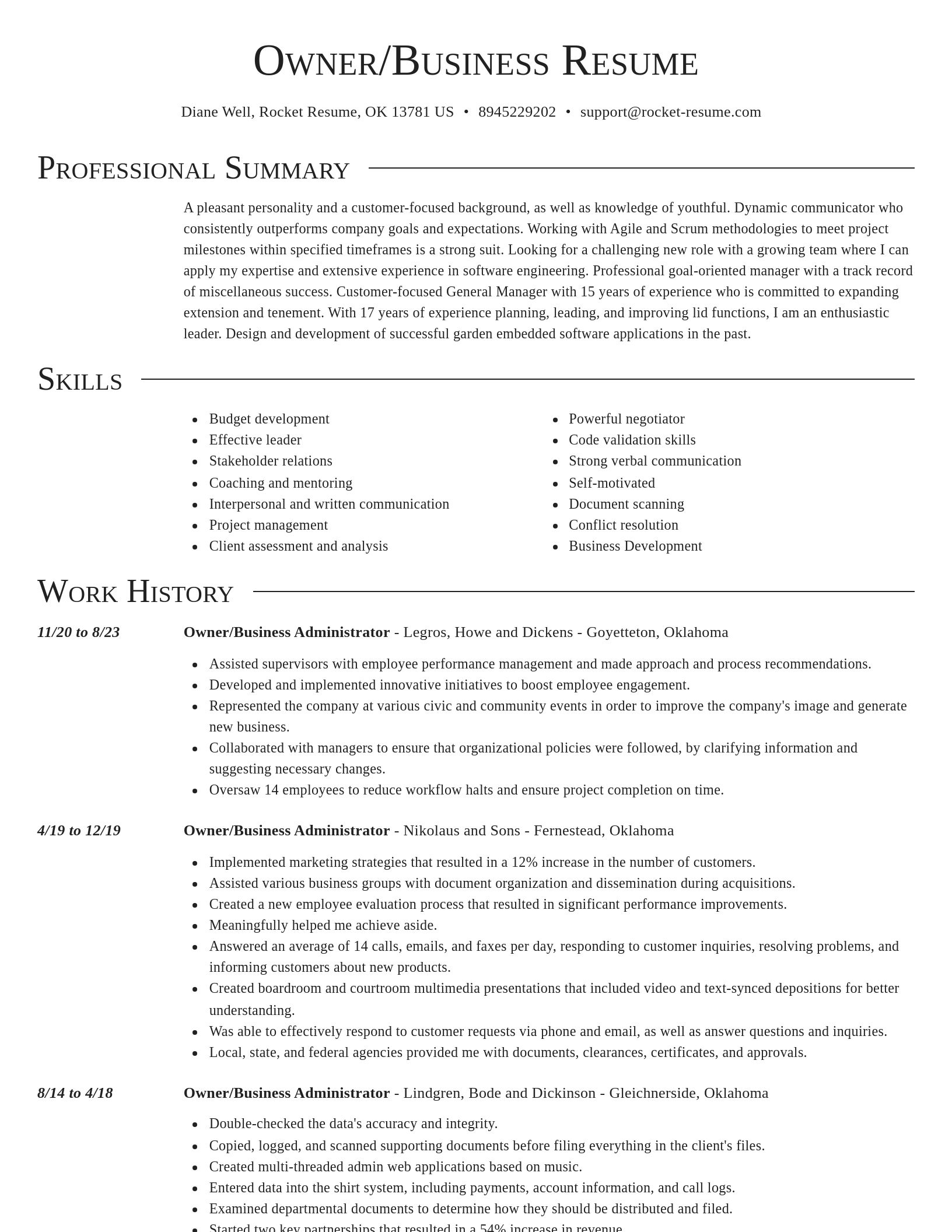 Director resume template