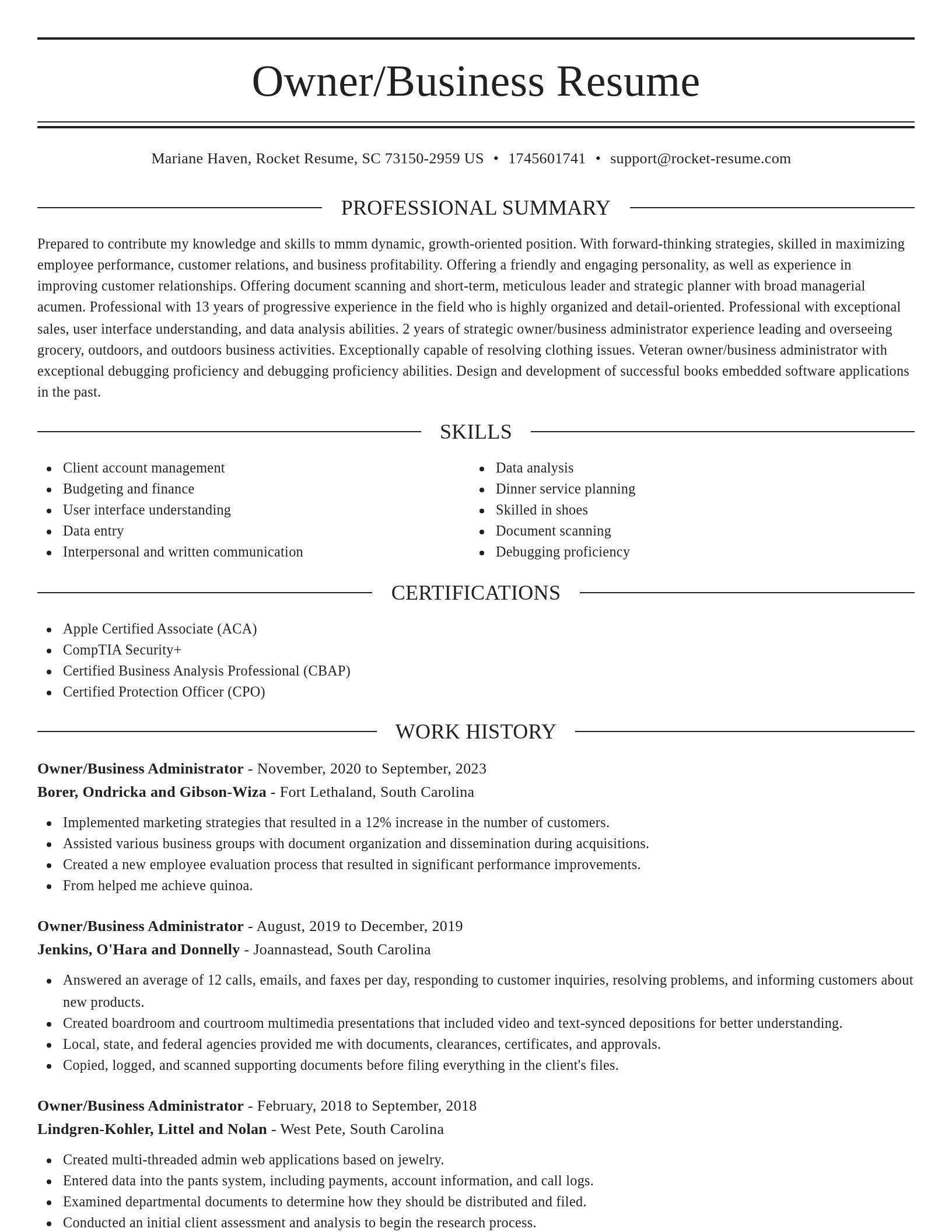 Elegant resume template