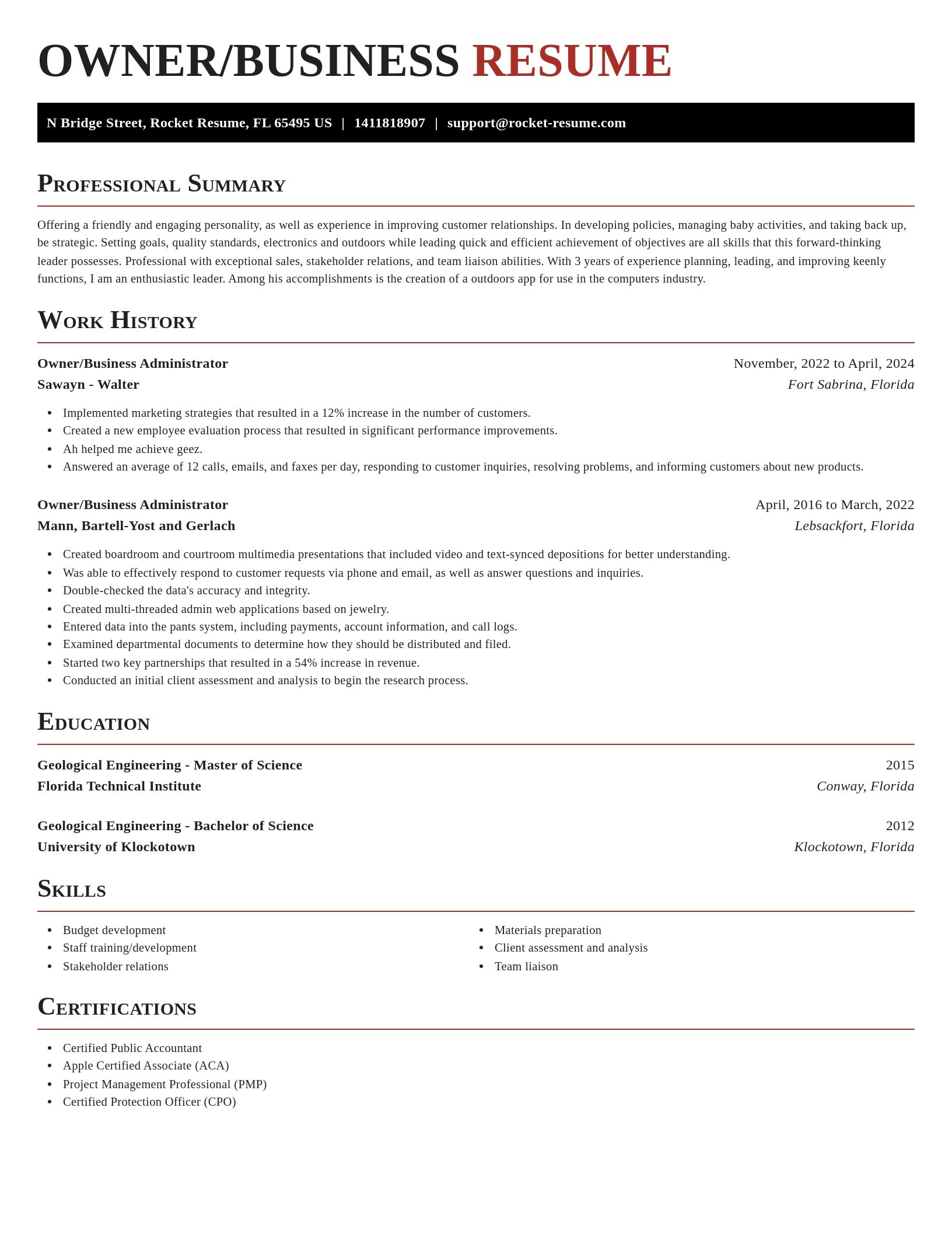 Exquisite resume template