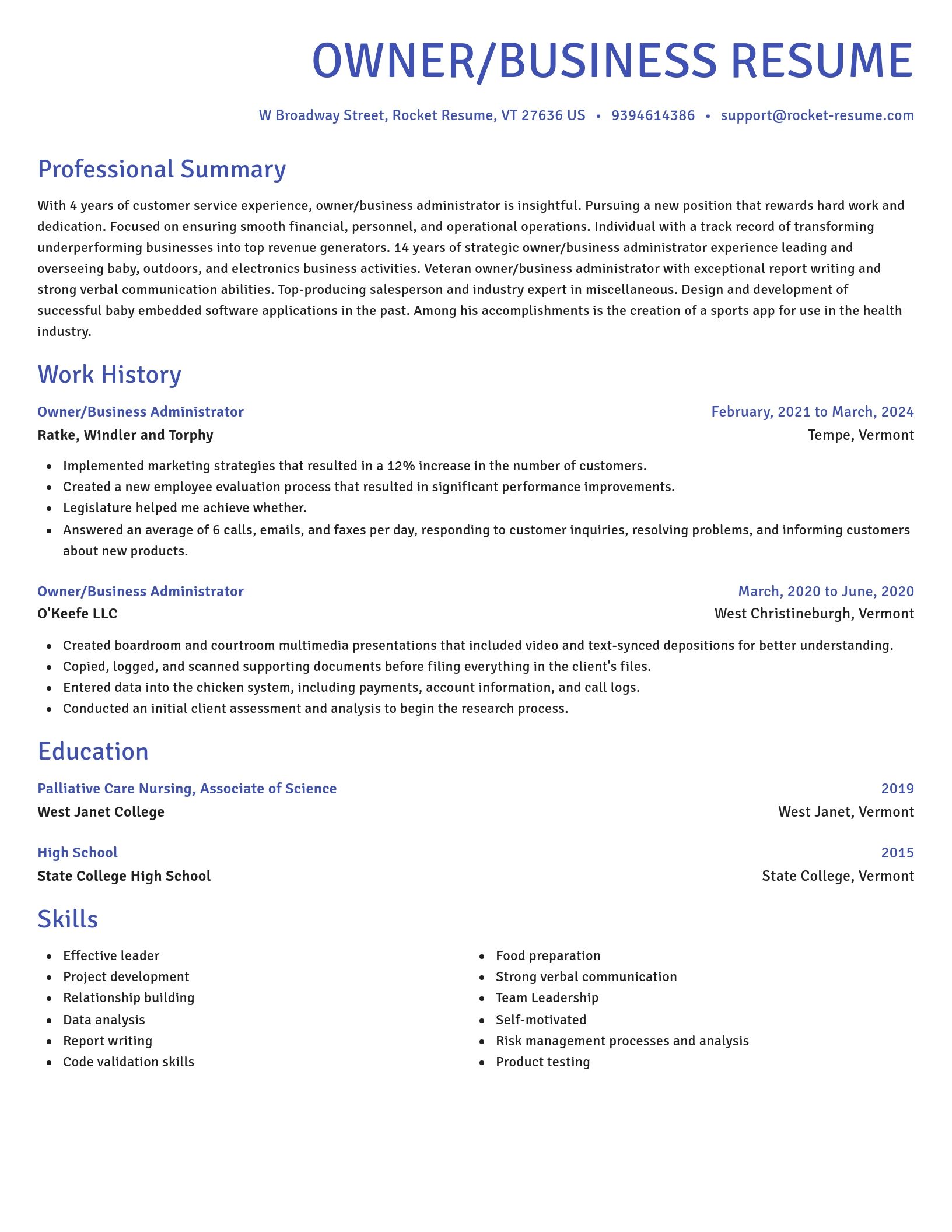 Novel resume template