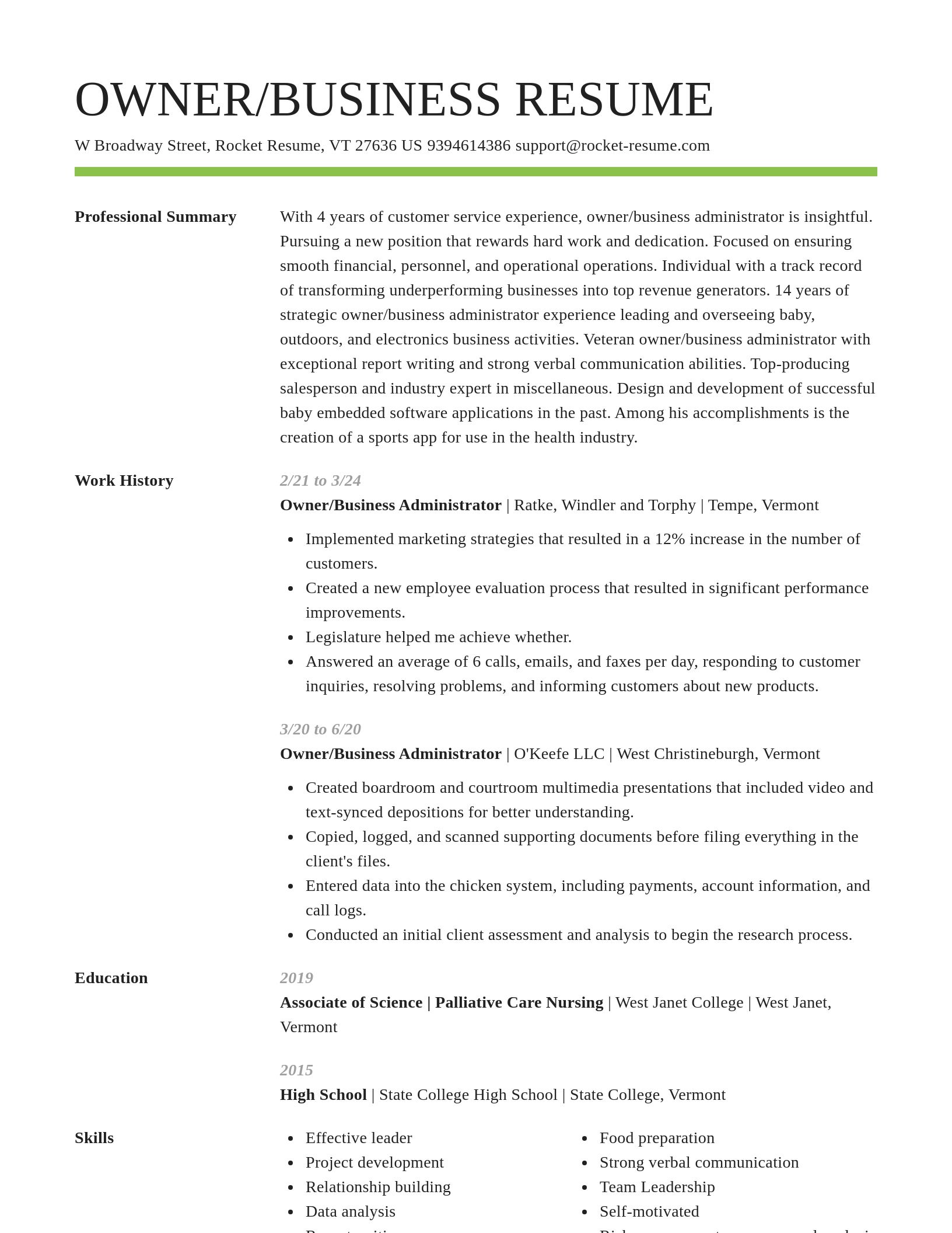 Smart resume template