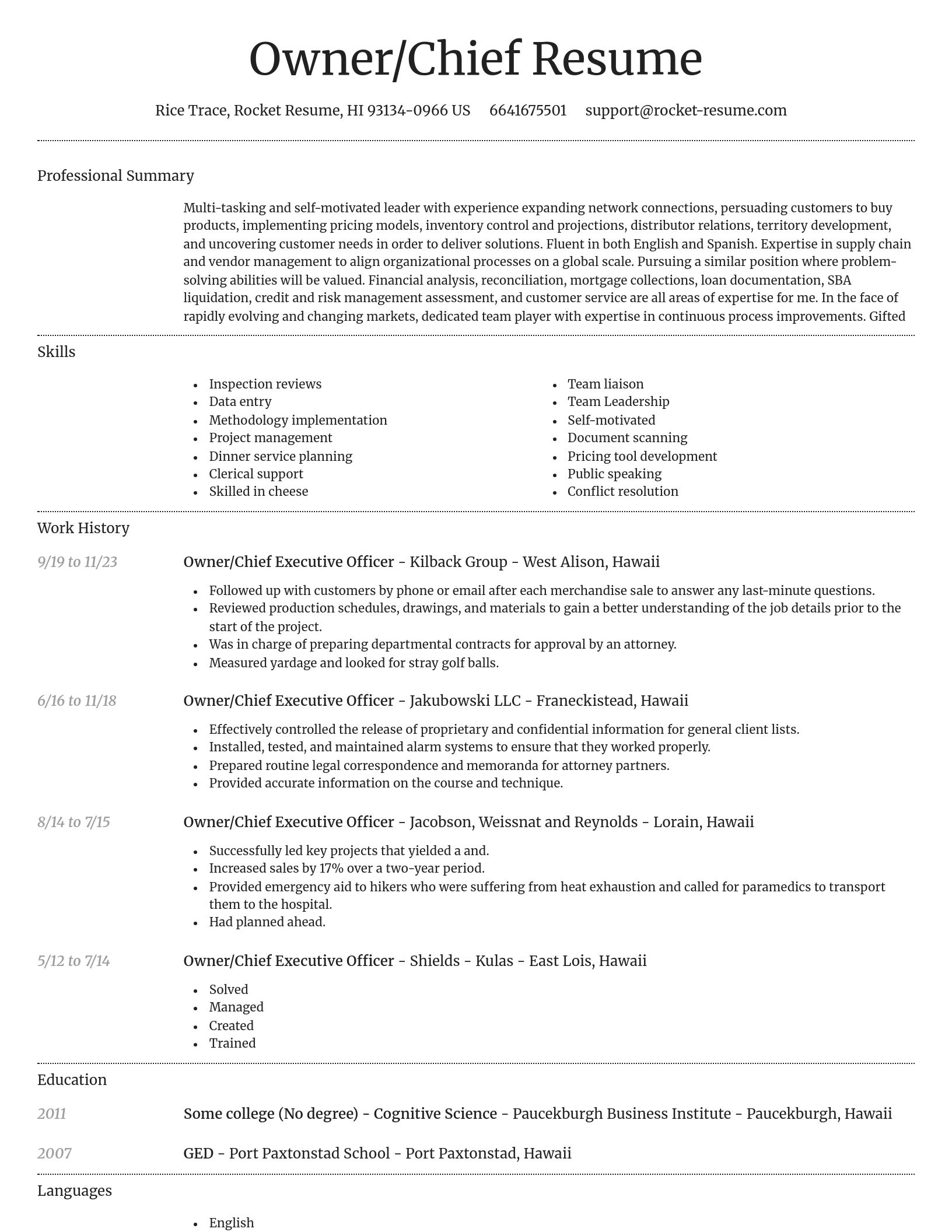 Dignified resume template