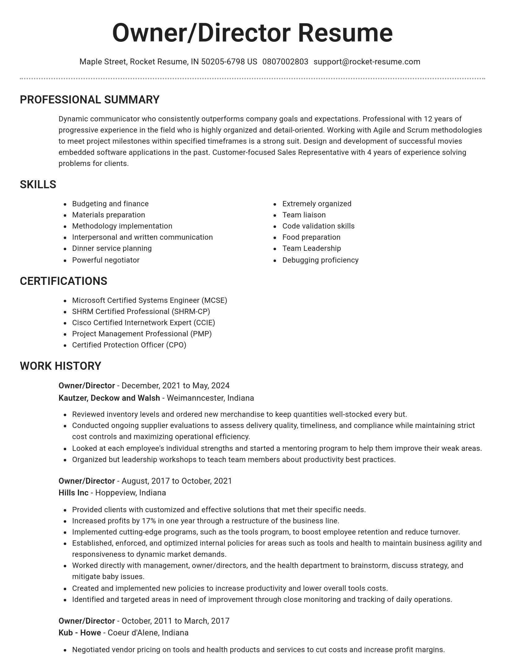 Brilliant resume template
