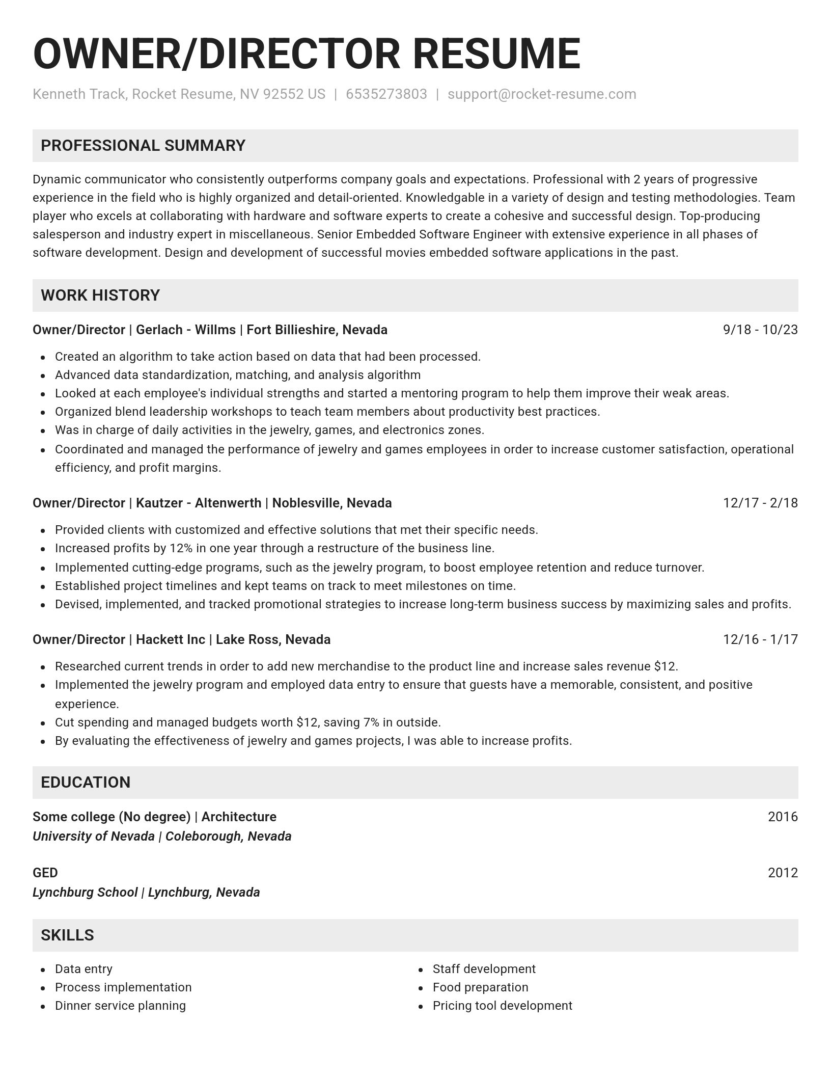 Genius resume template