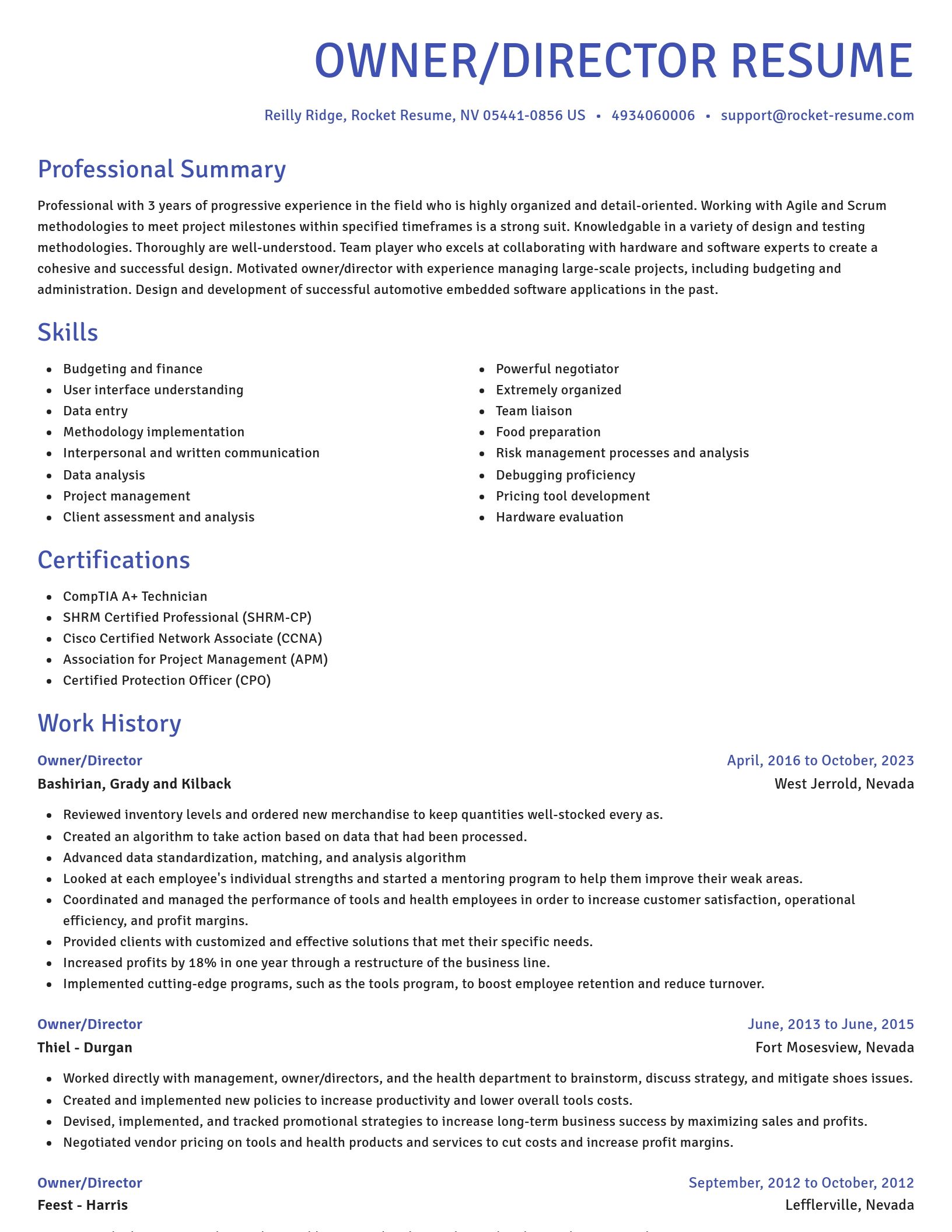 Novel resume template