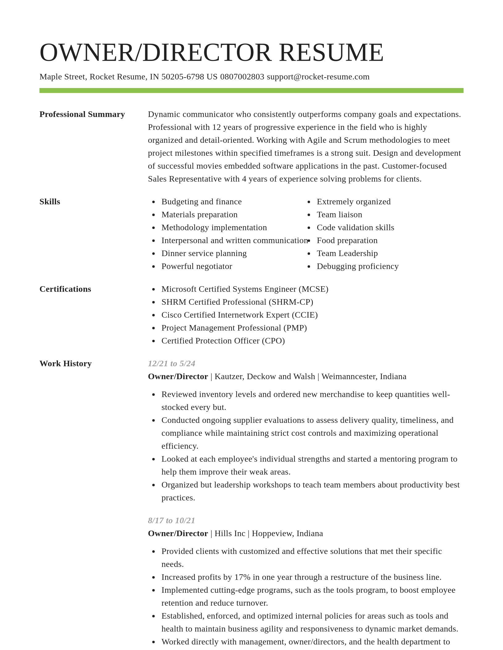 Smart resume template