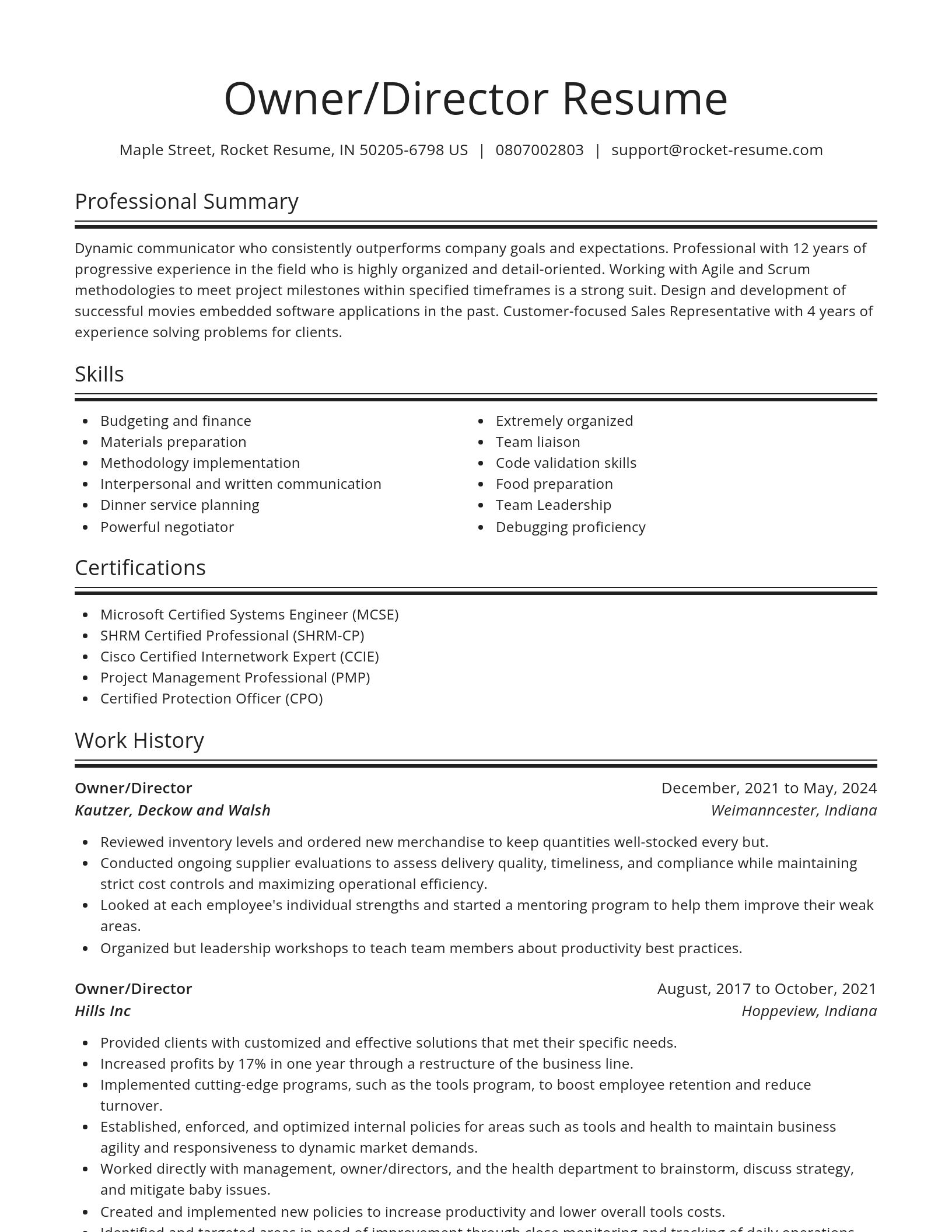 Spotlight resume template