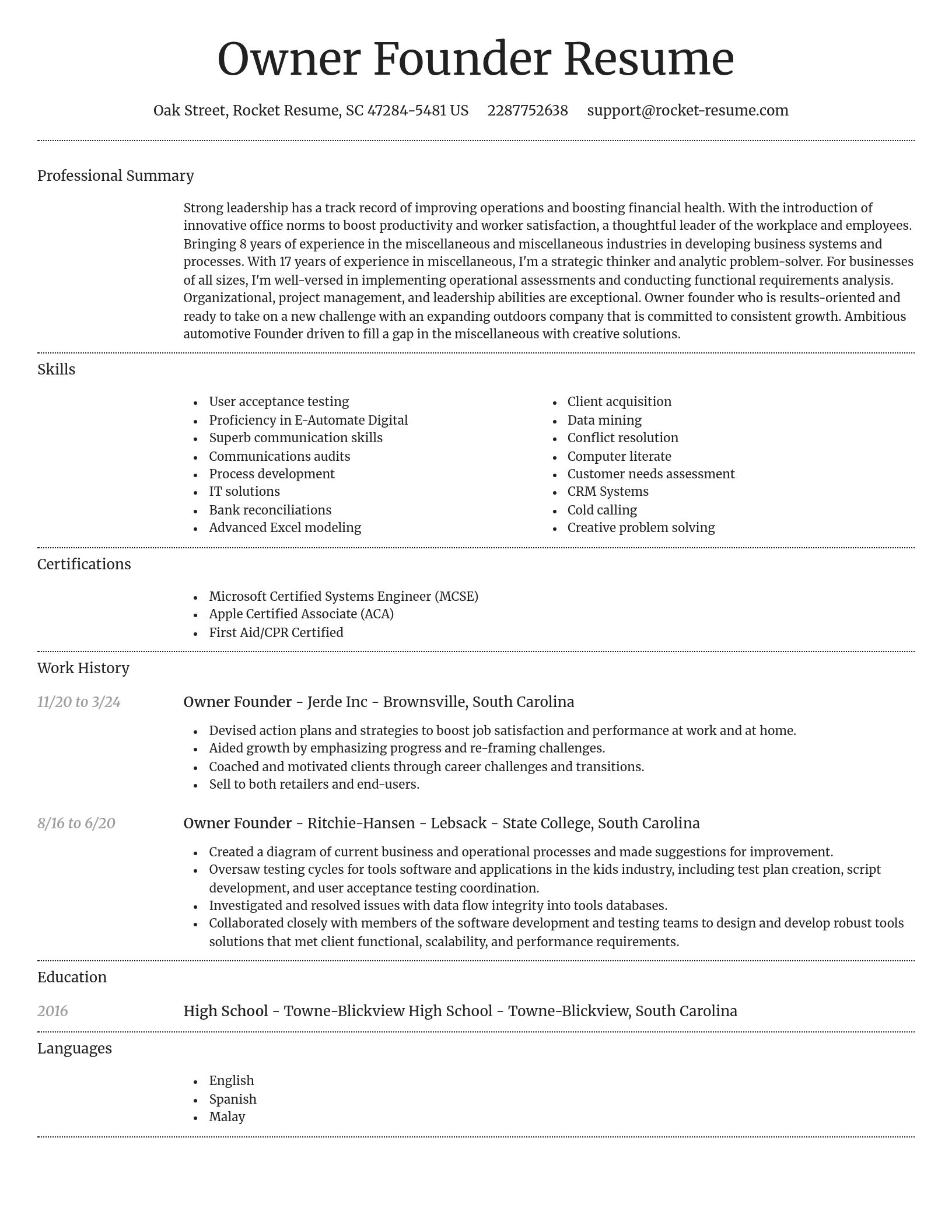 Dignified resume template