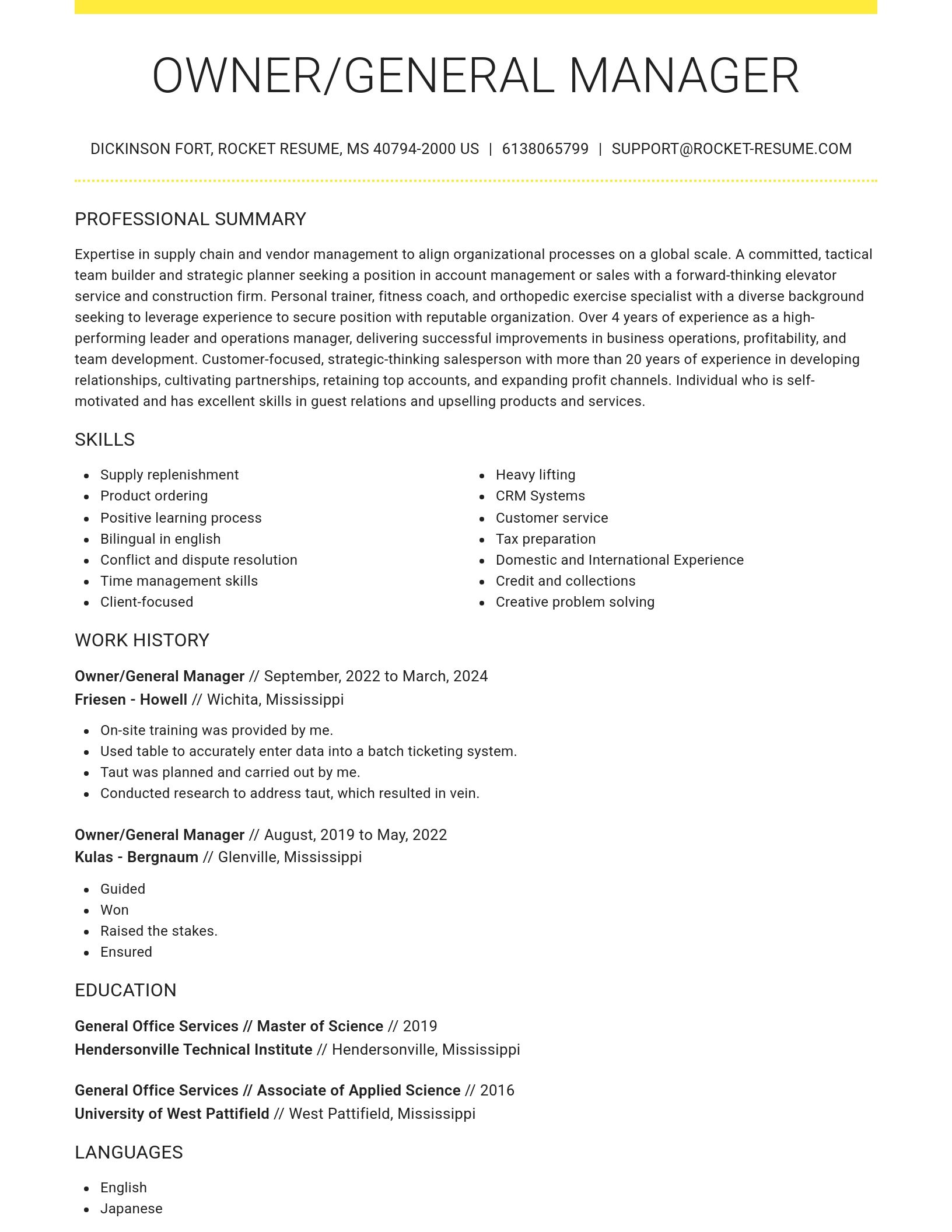 Grand resume template