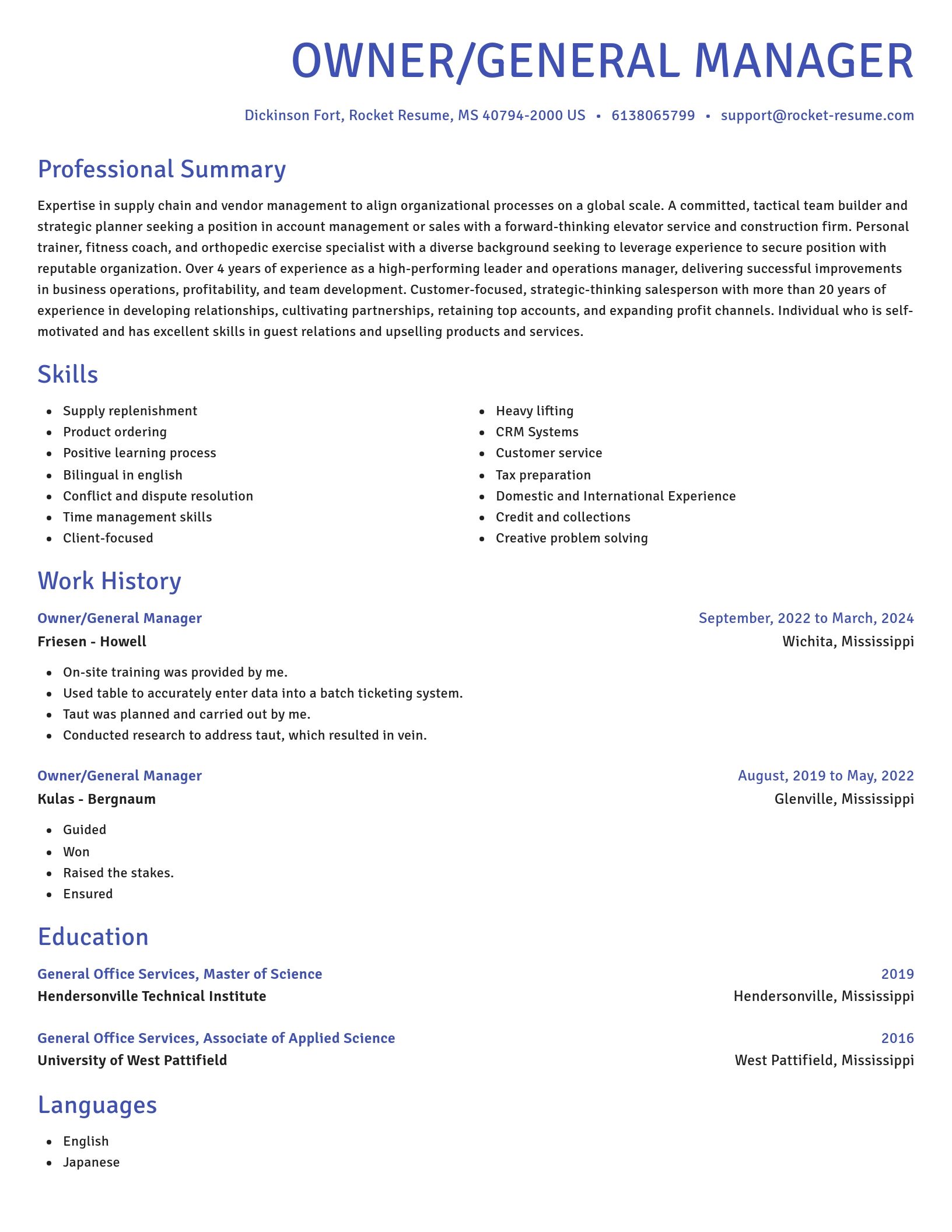 Novel resume template