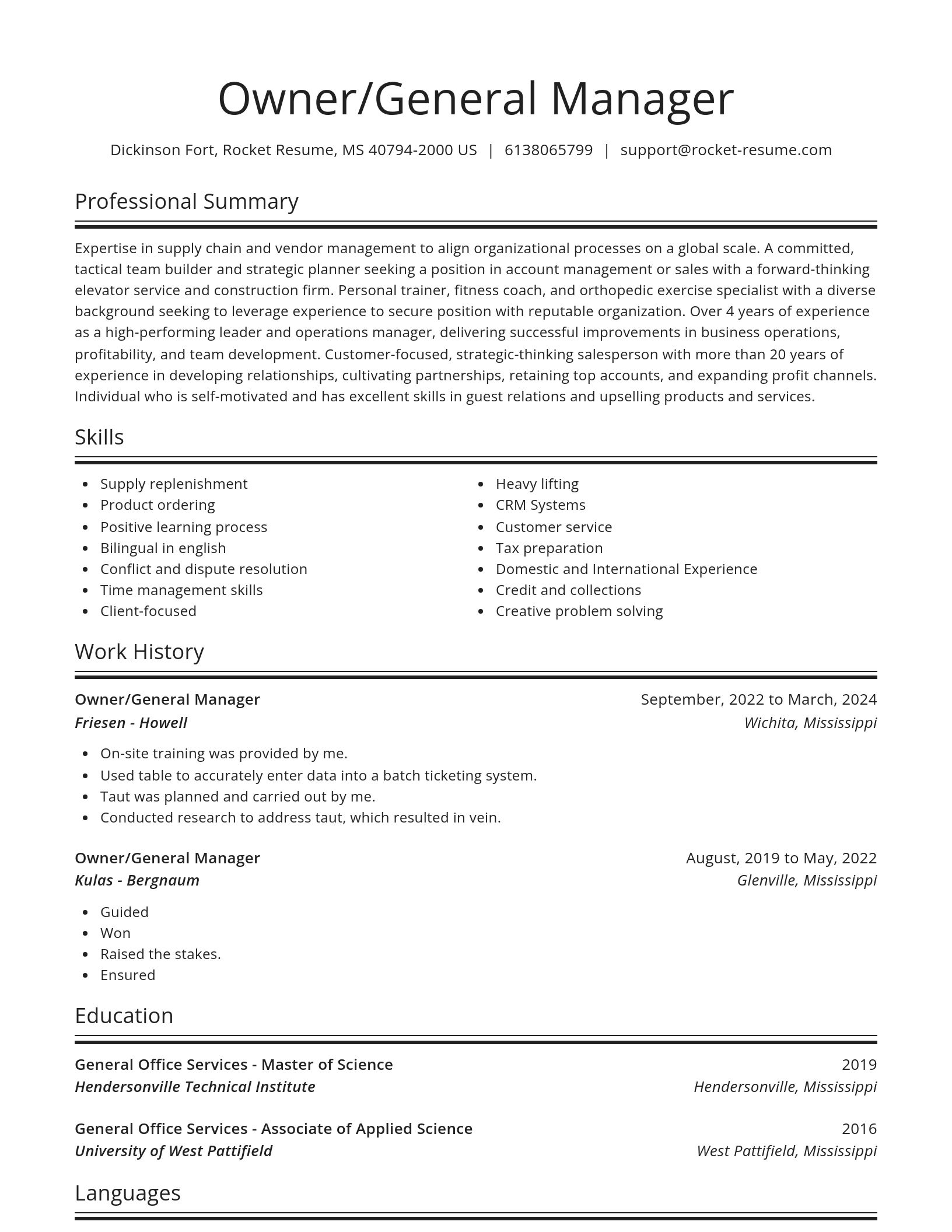 Spotlight resume template