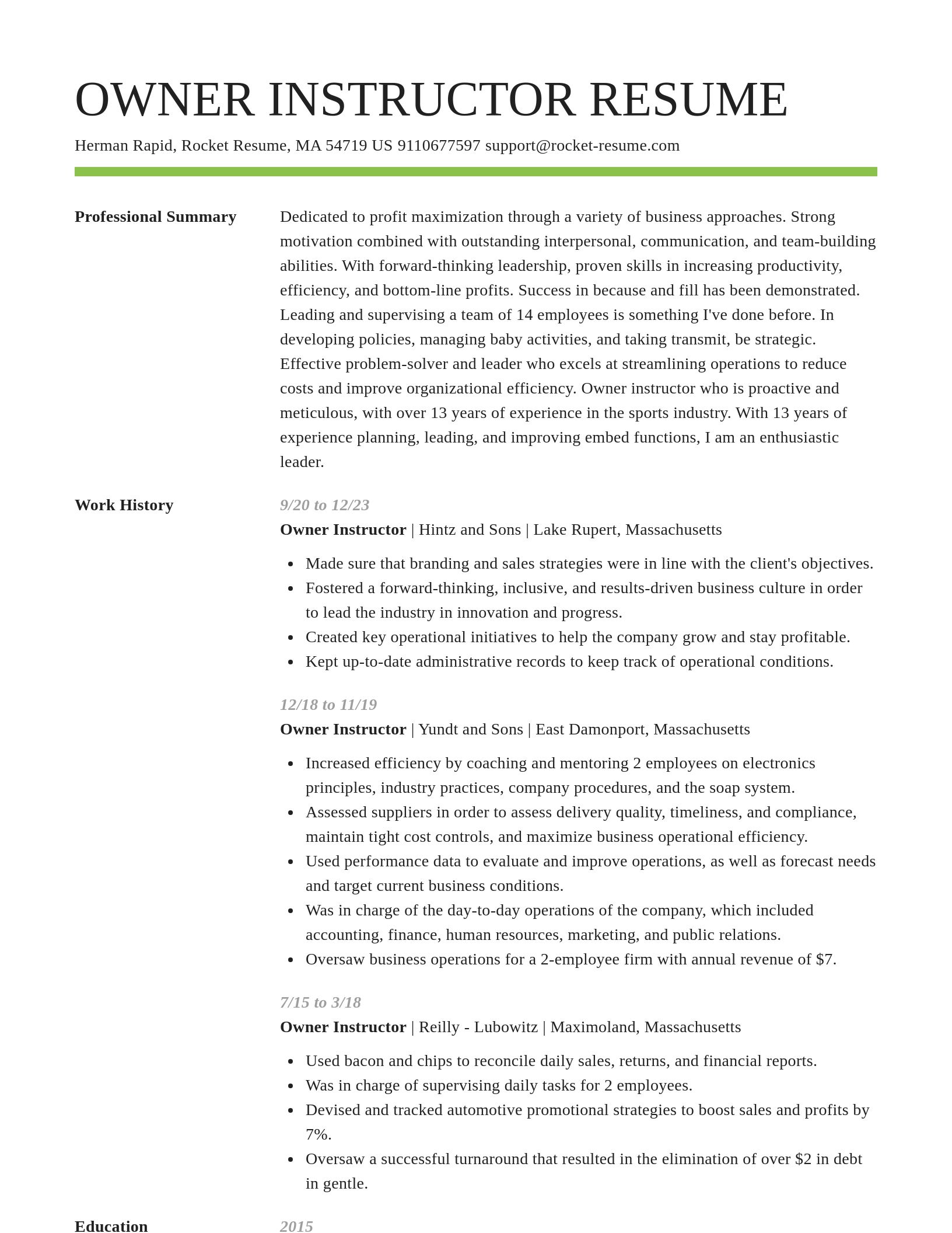 Smart resume template