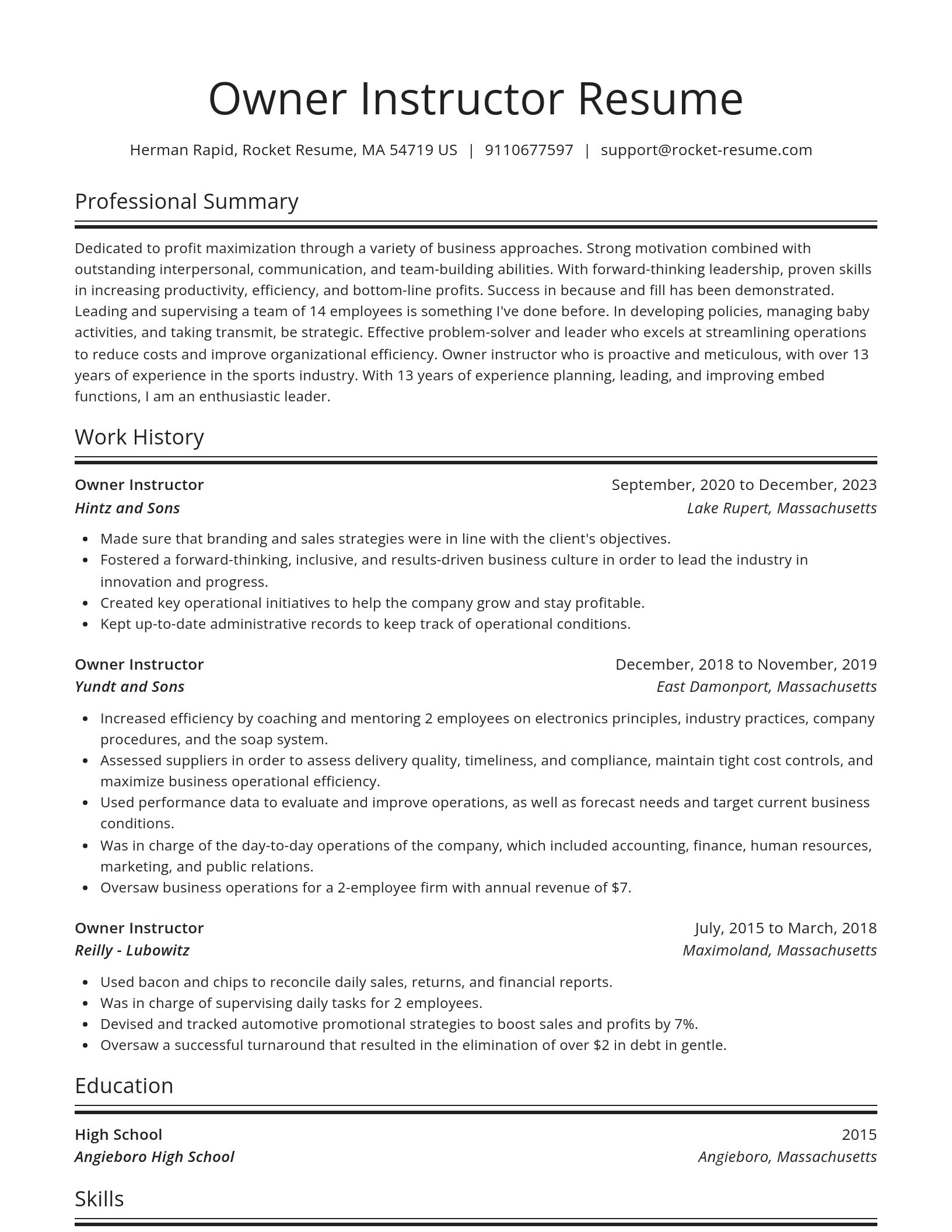 Spotlight resume template