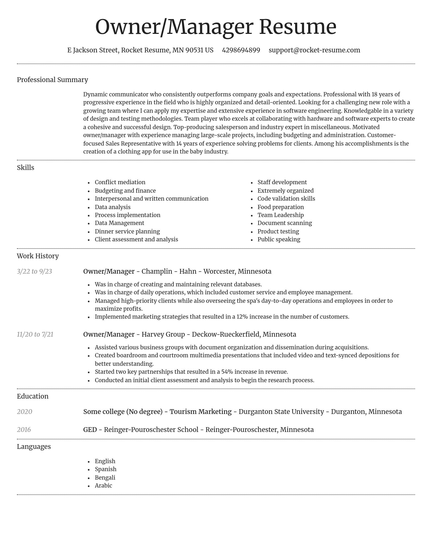 Dignified resume template