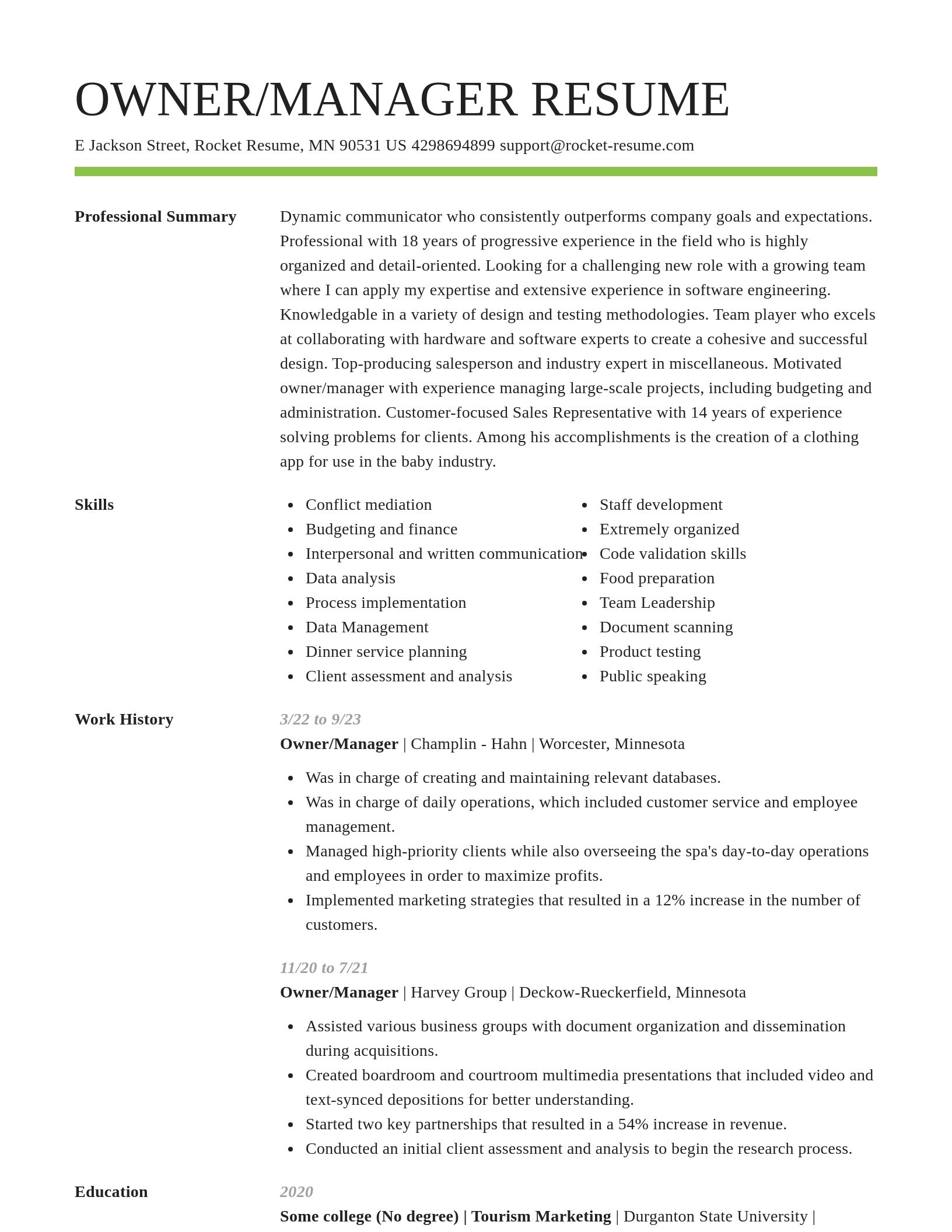 Smart resume template