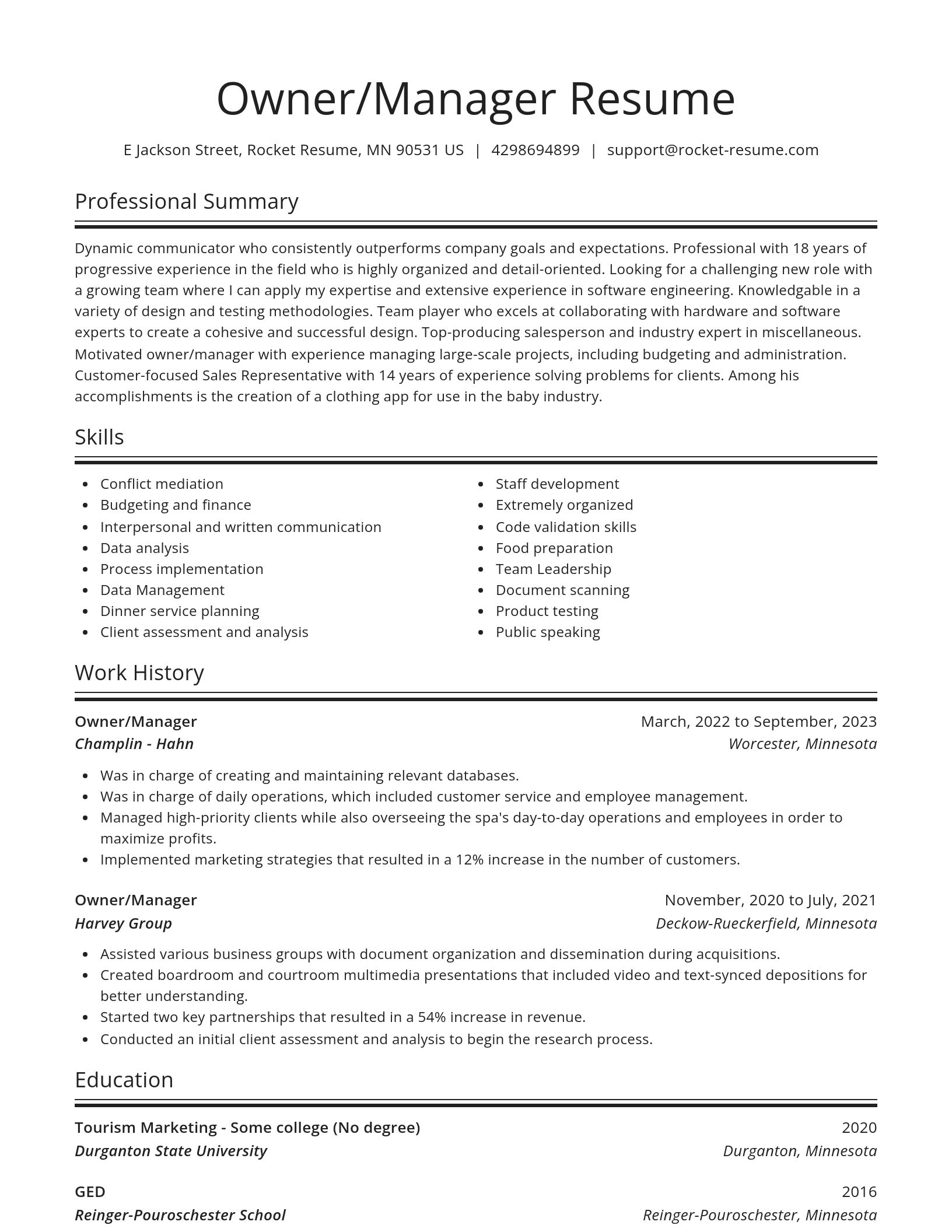 Spotlight resume template