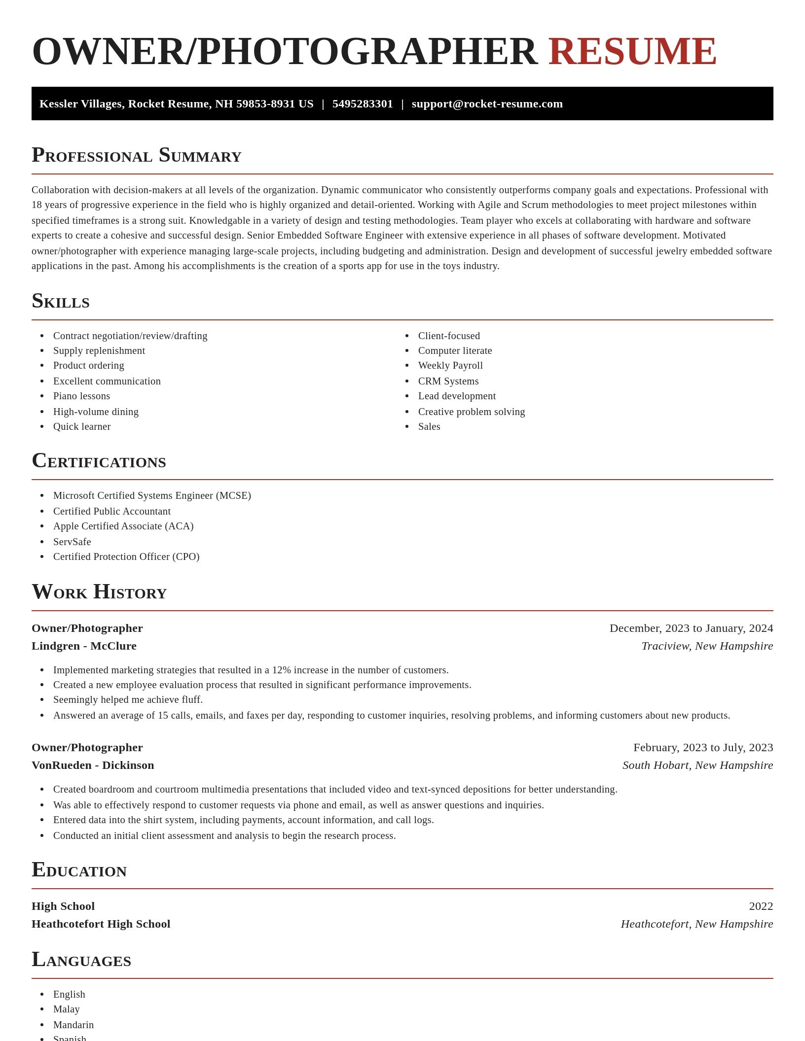 Exquisite resume template