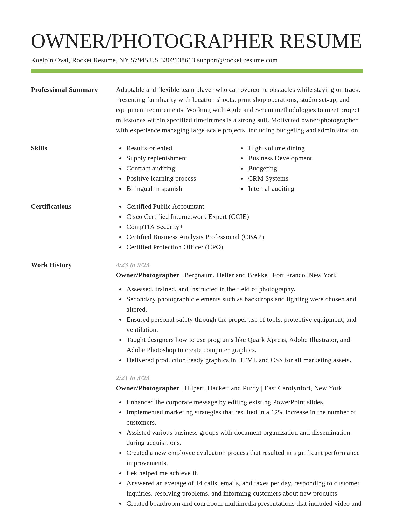 Smart resume template