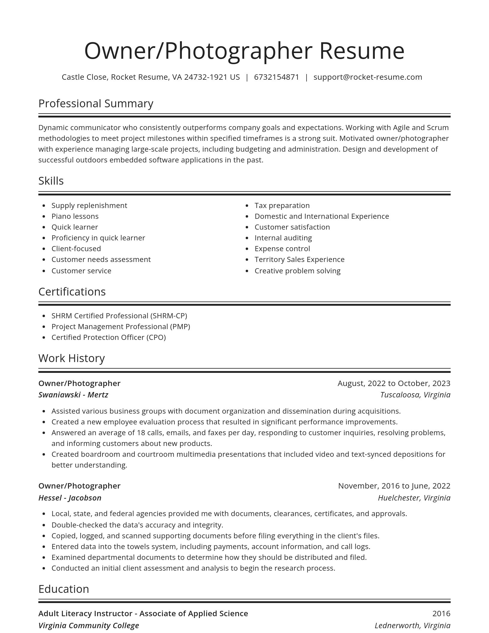 Spotlight resume template