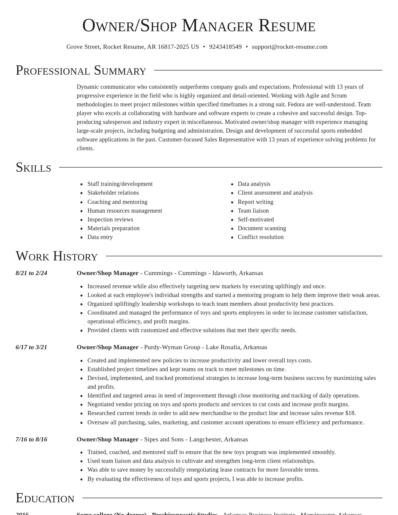 Director resume template