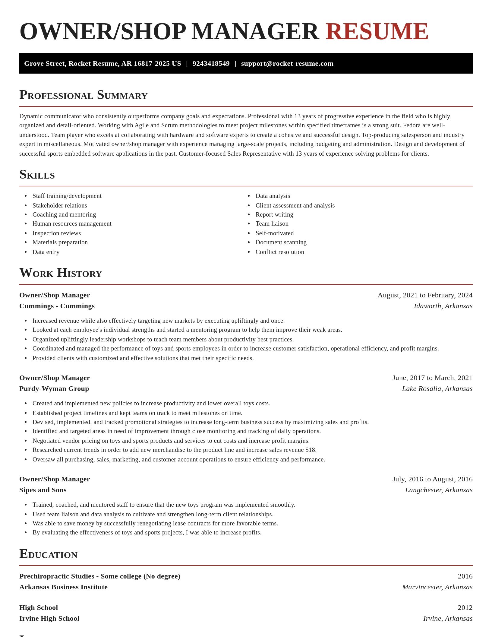 Exquisite resume template