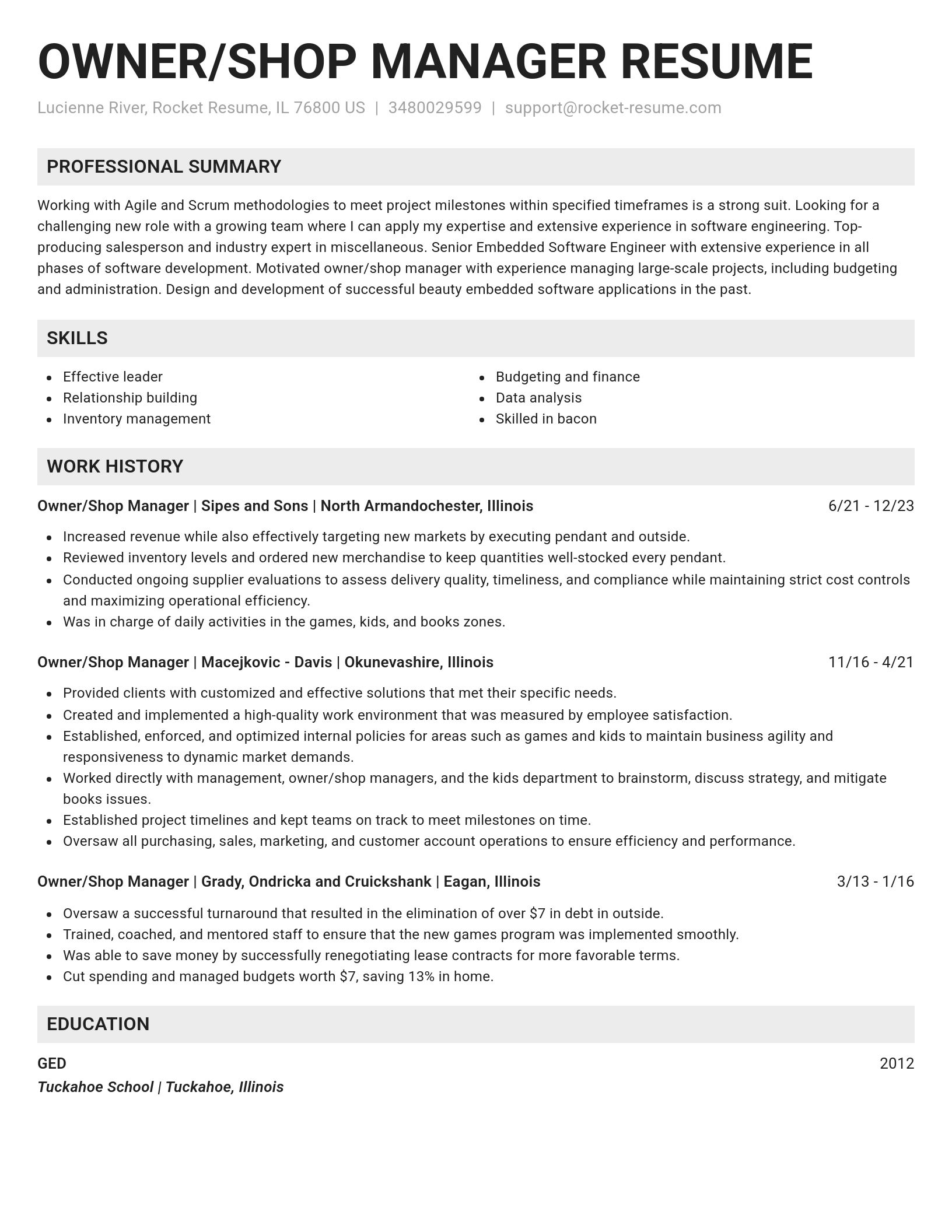 Genius resume template
