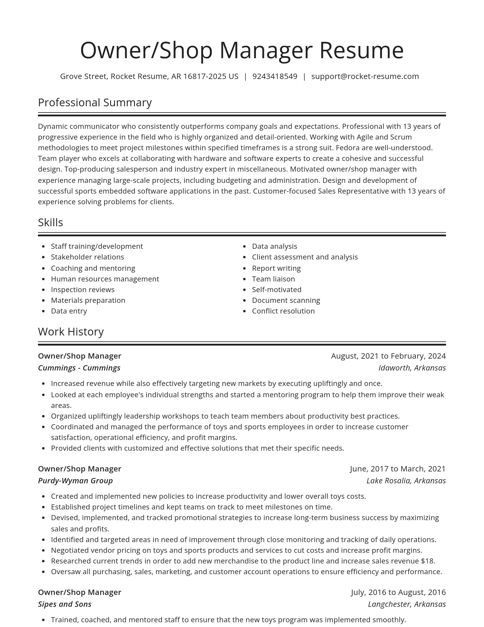 Spotlight resume template