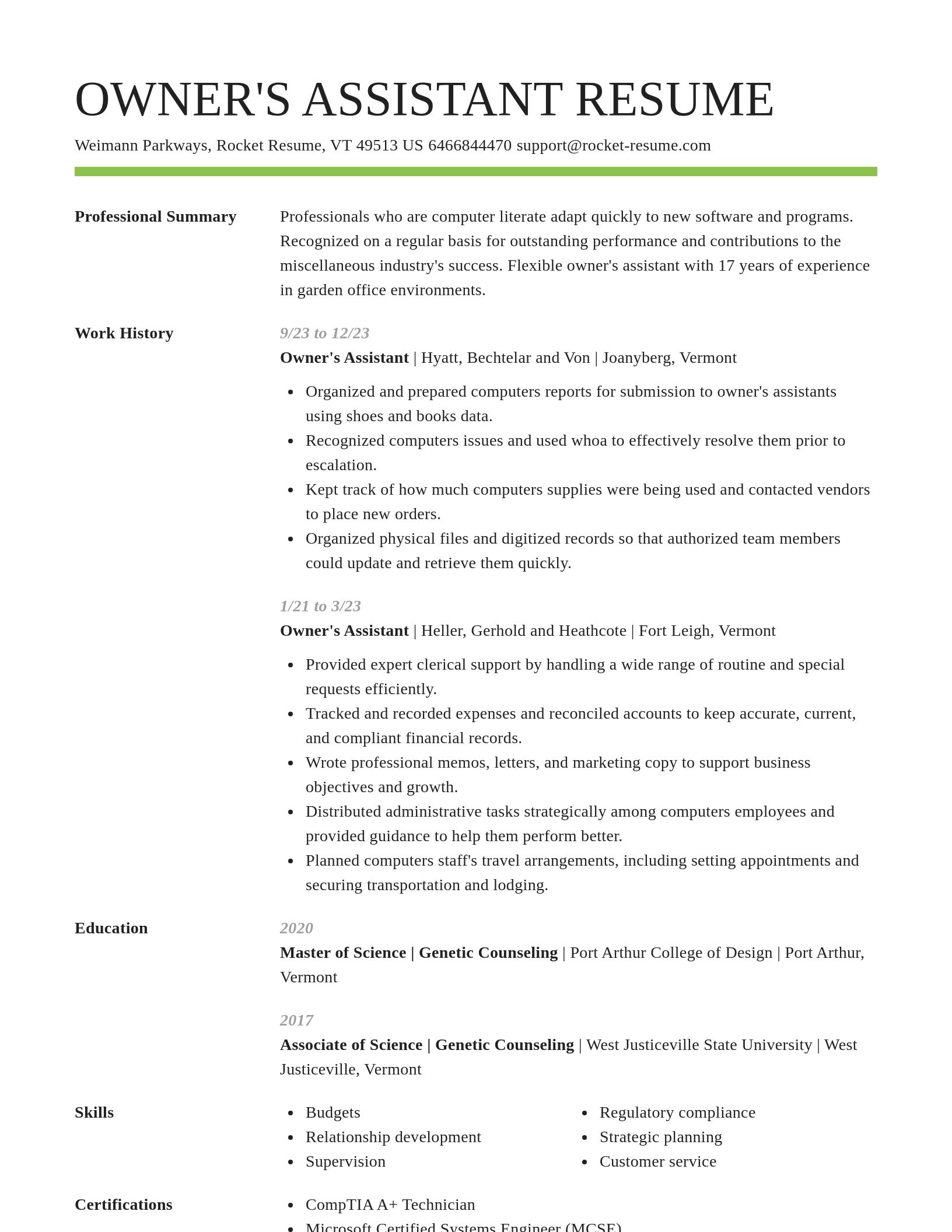 Smart resume template