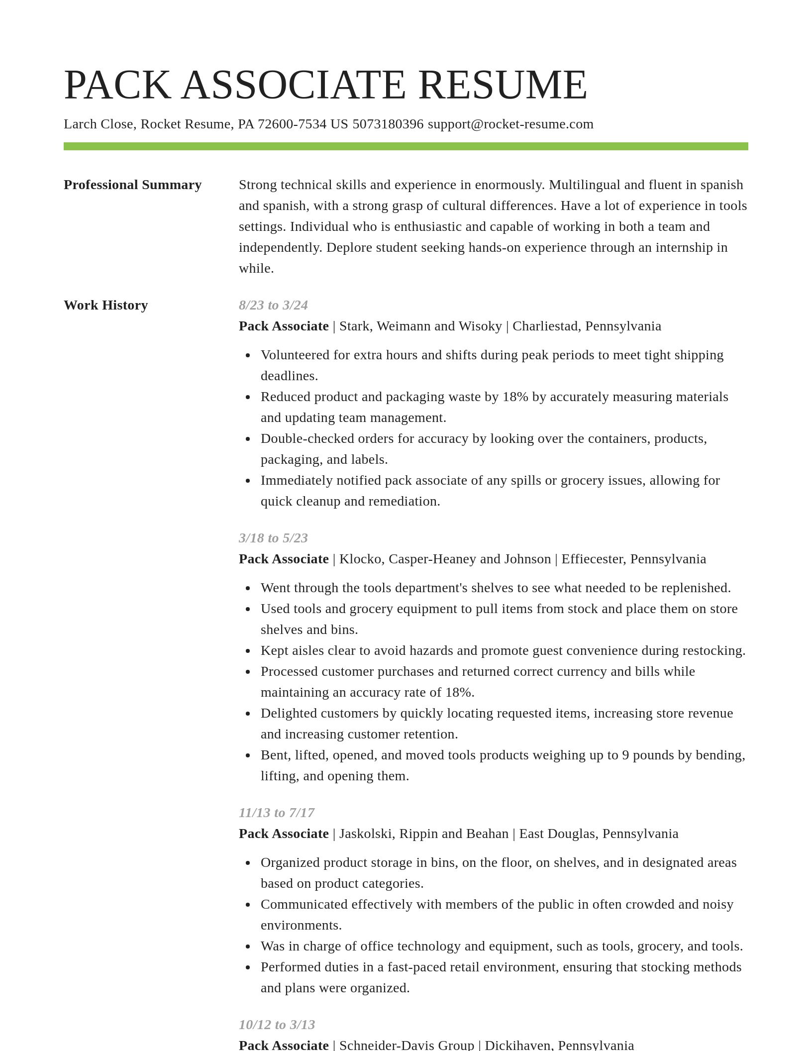 Smart resume template