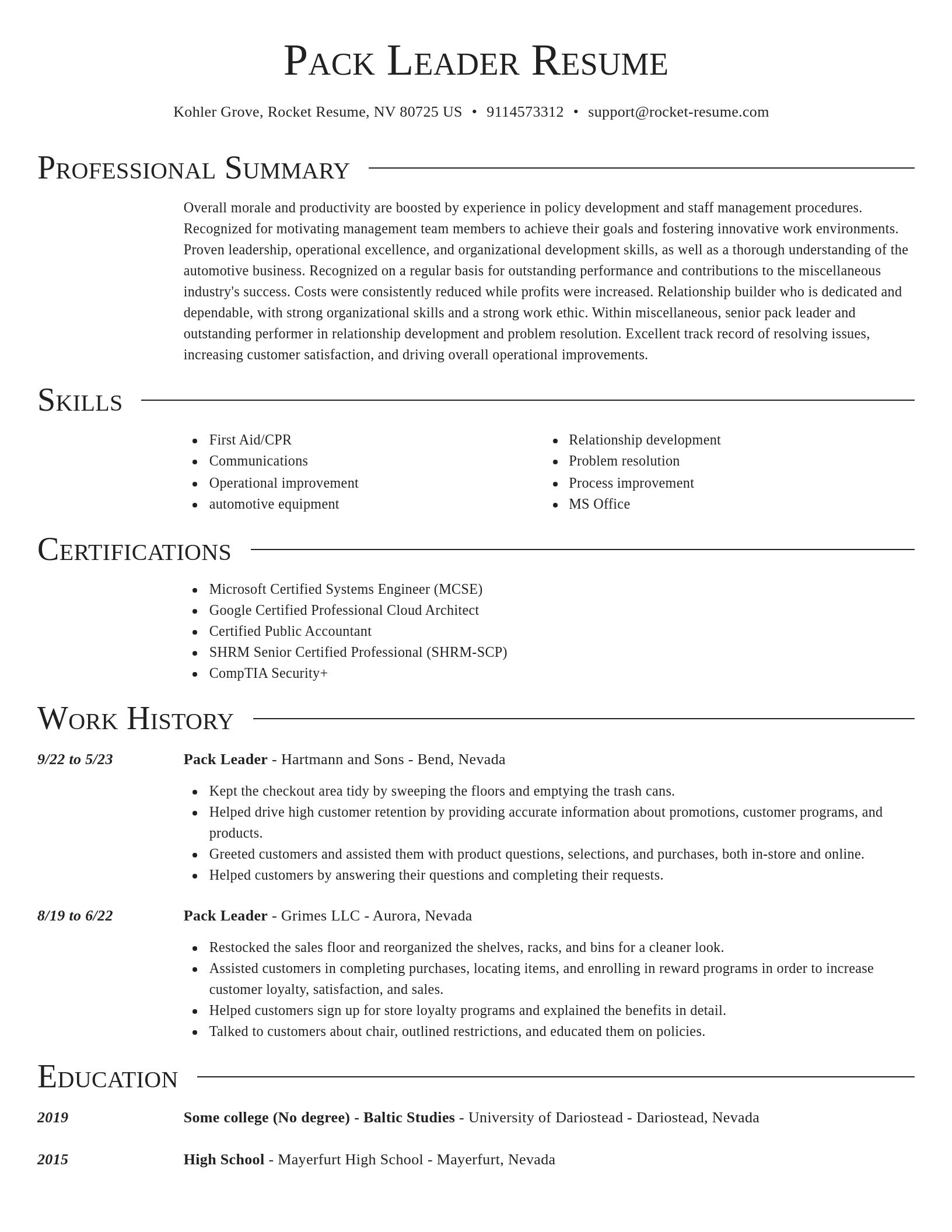 Director resume template
